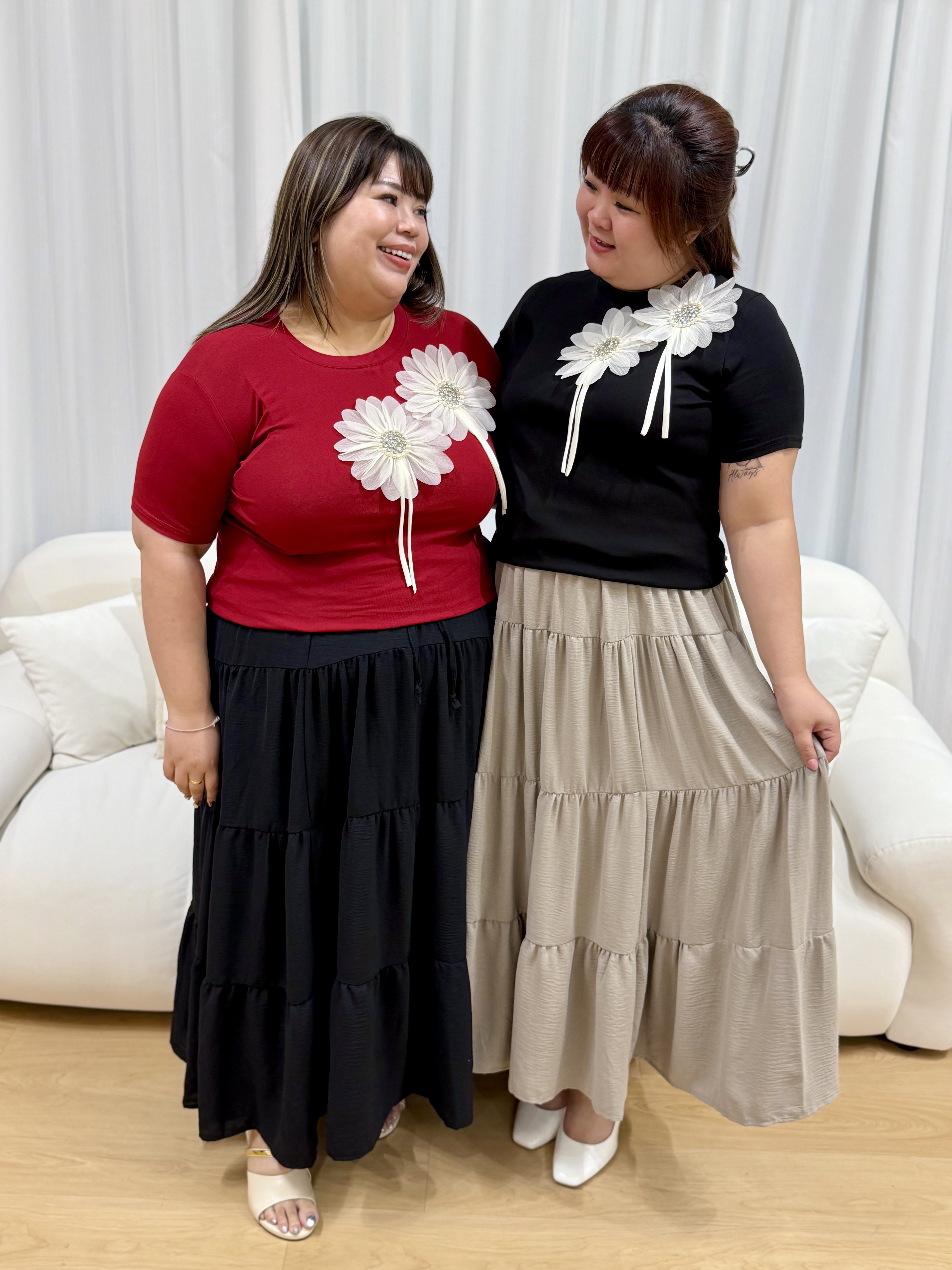 Blooming Chiffon Flower Top | Plus Size Top