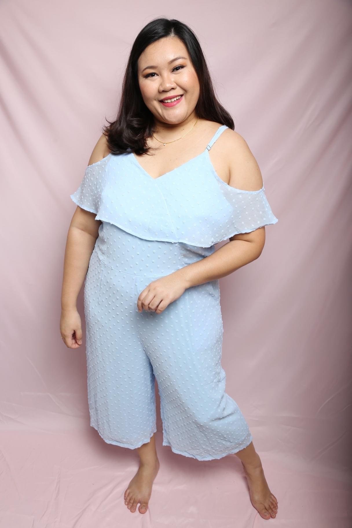 Love+ Blue Thea Swiss Jumpsuit |Plus Size Jumpsuit