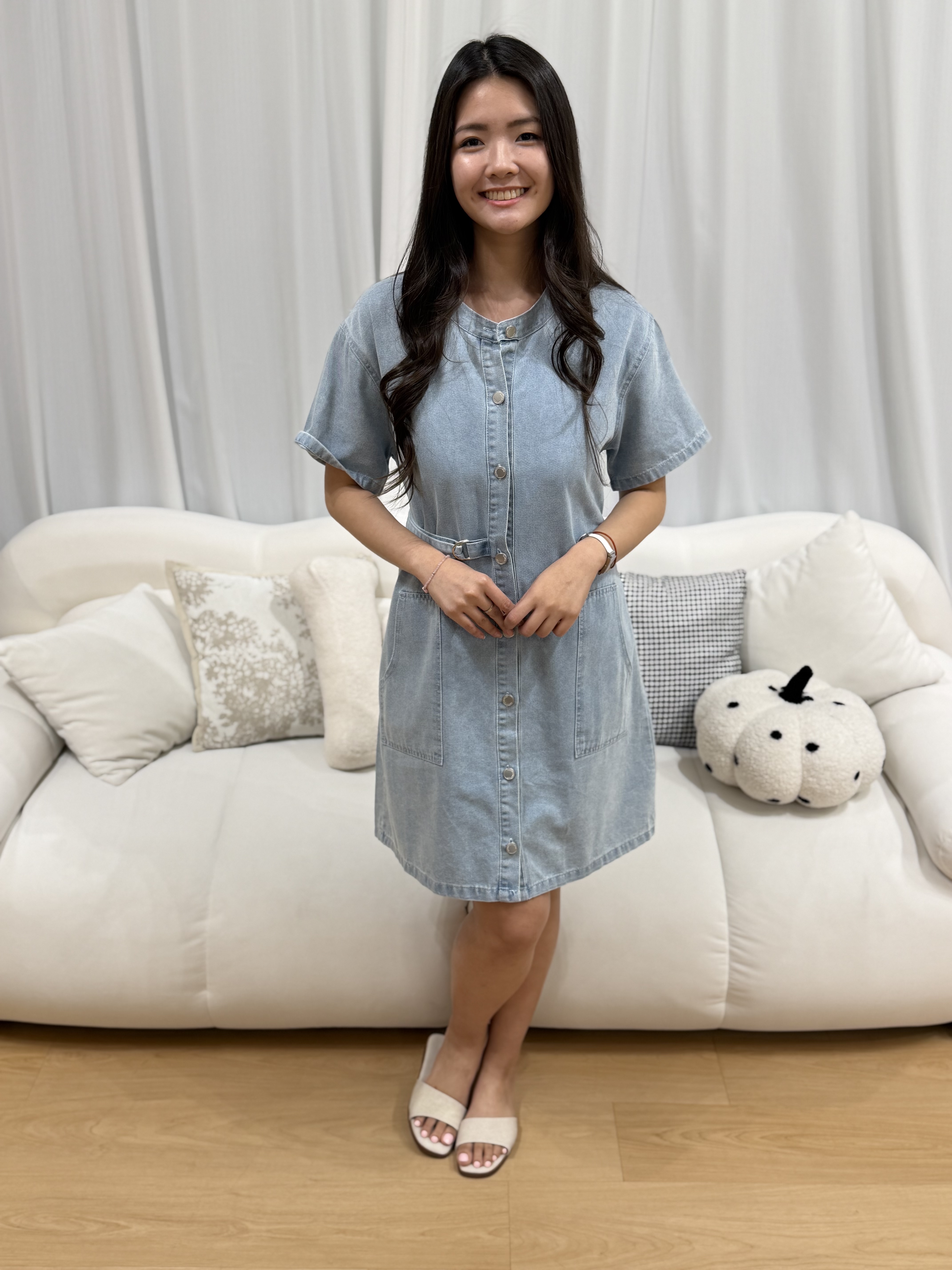 Mini Denim Button Dress | Plus Size Dress