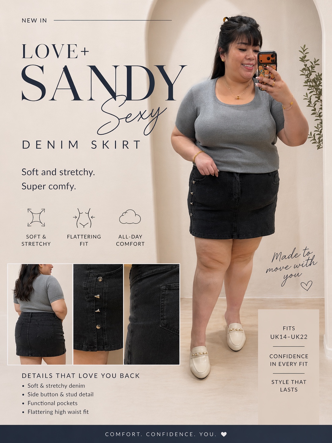 Love+ Sandy Sexy Denim Skirt #2257 | Plus Size Skirt
