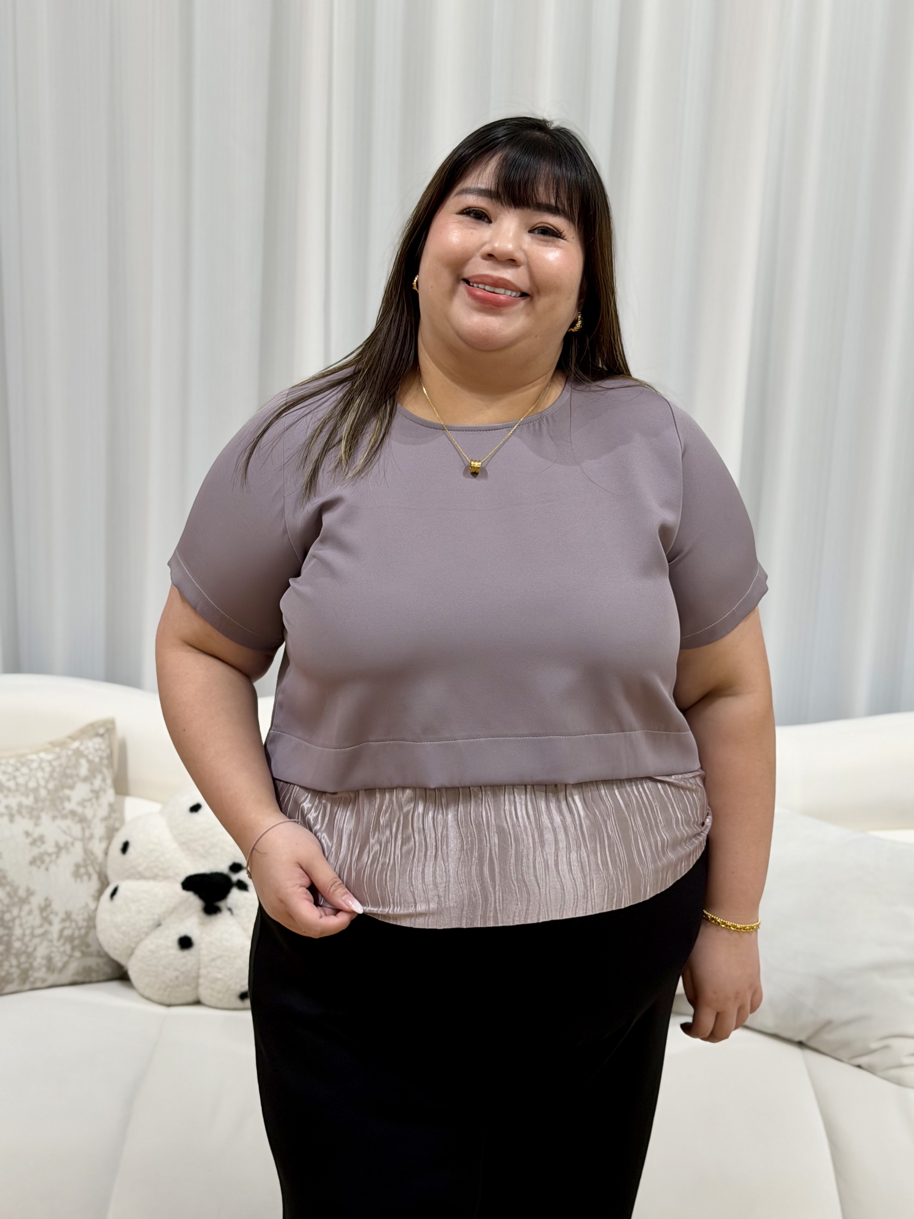 Jane Duo Tone Shimmery Work Top | Plus Size Top