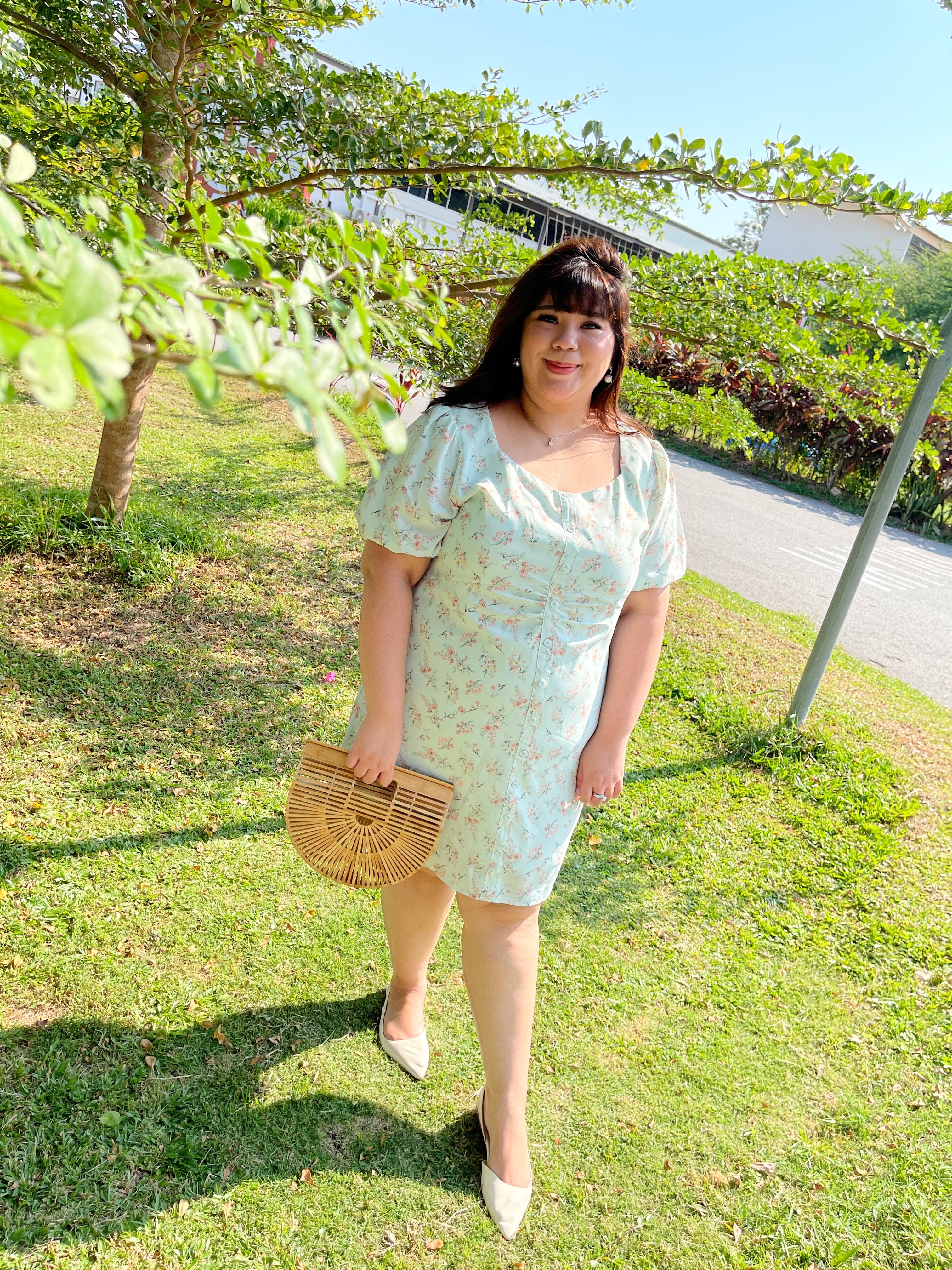Love+ Ayla Mint Floral Dress | Plus Size Dress Singapore
