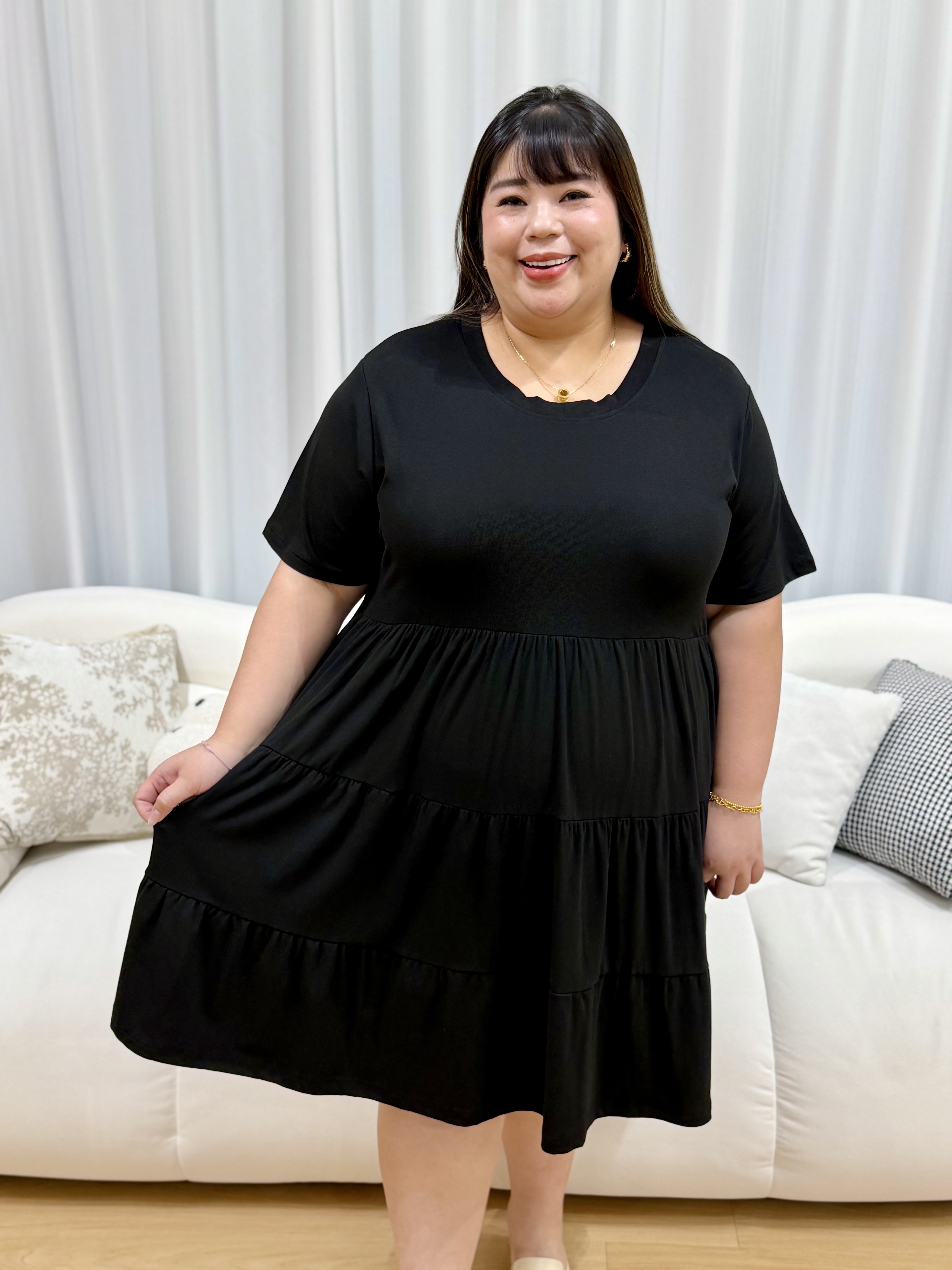 Halia Premium Cotton Tier Dress | Plus Size Dress