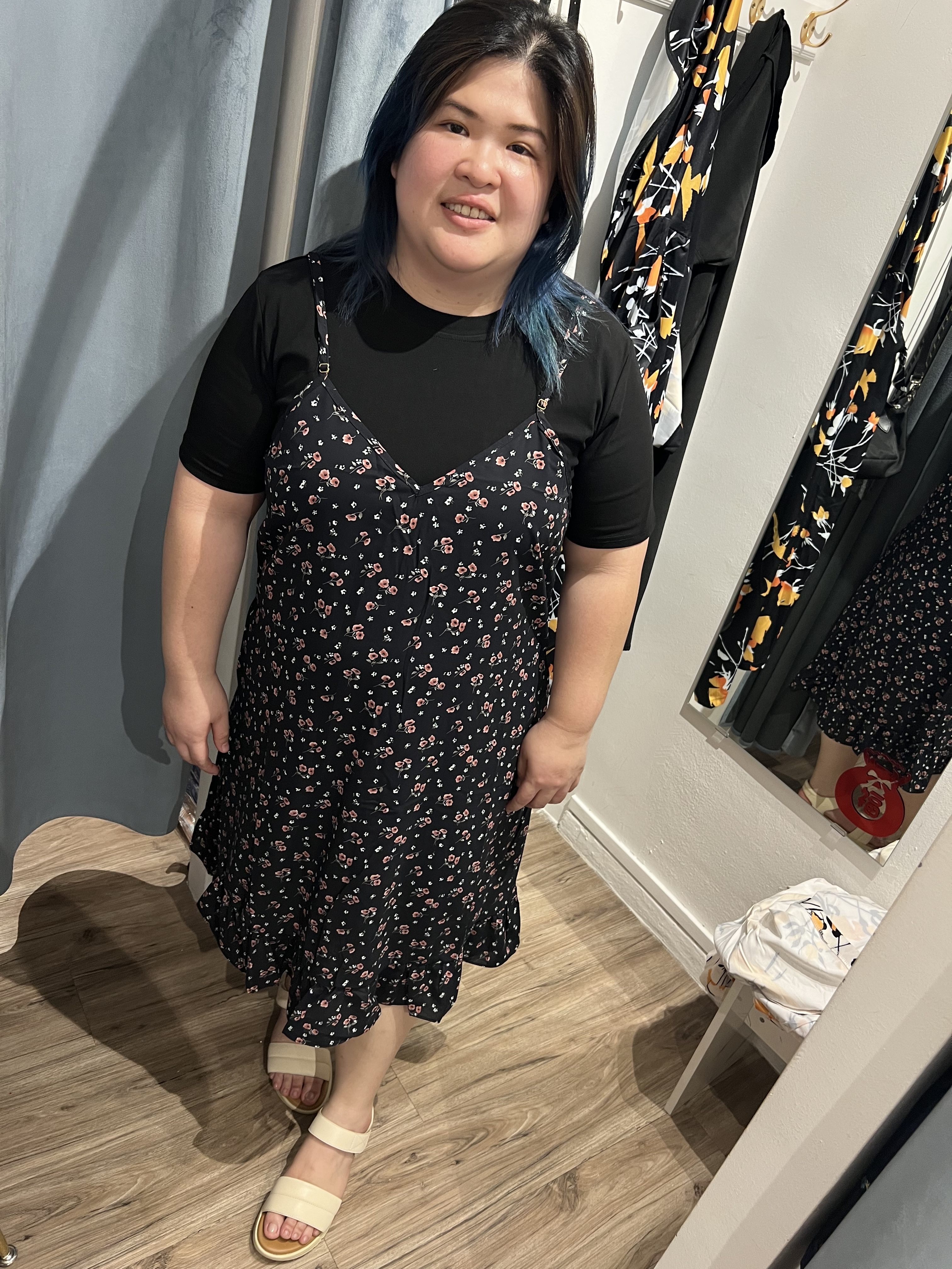 Love+ Sophia Black Floral  2-Pc Set Dress | Plus Size Dress
