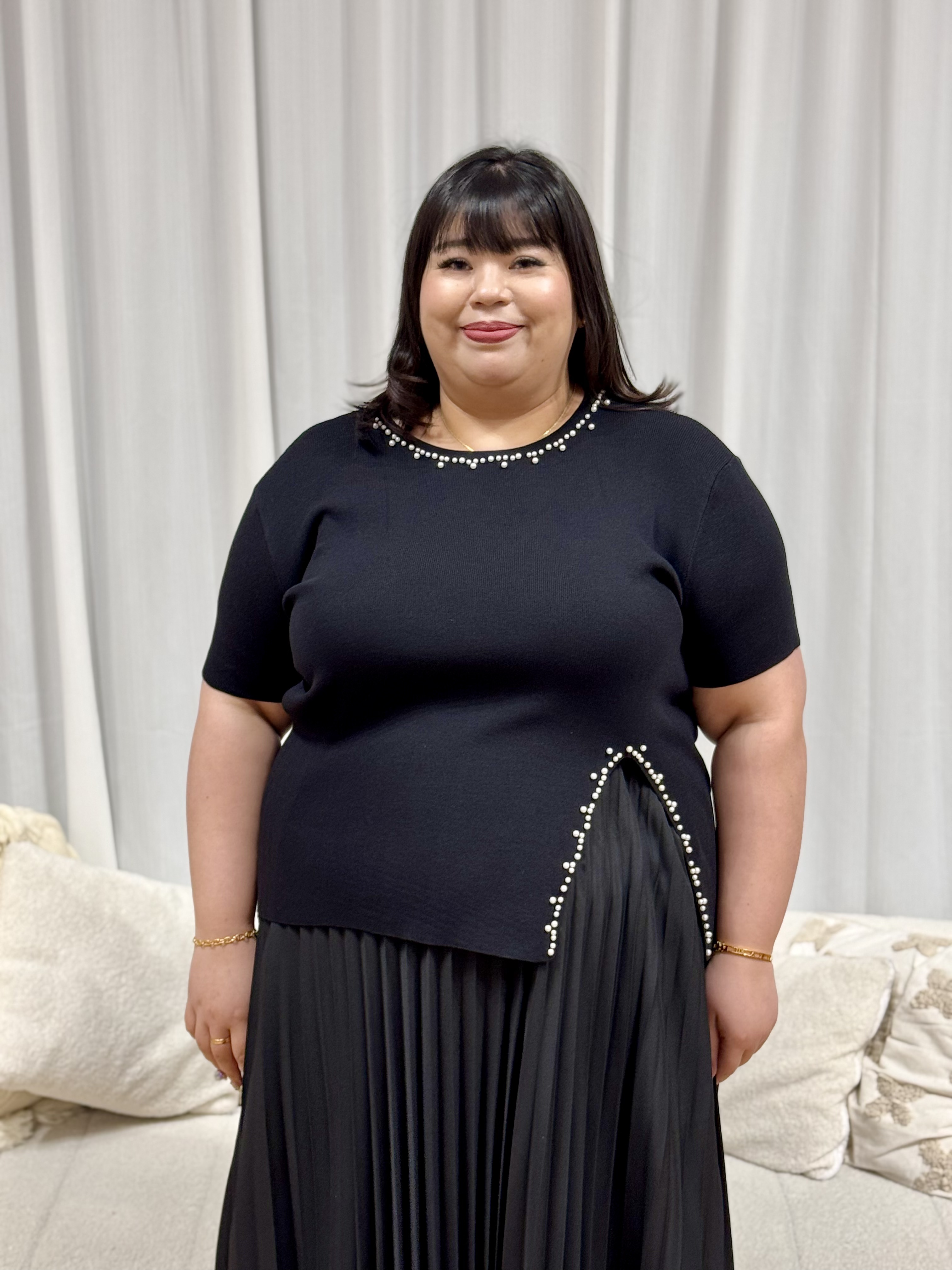 Charly Pearly Cha Knitted Top | Plus Size Top