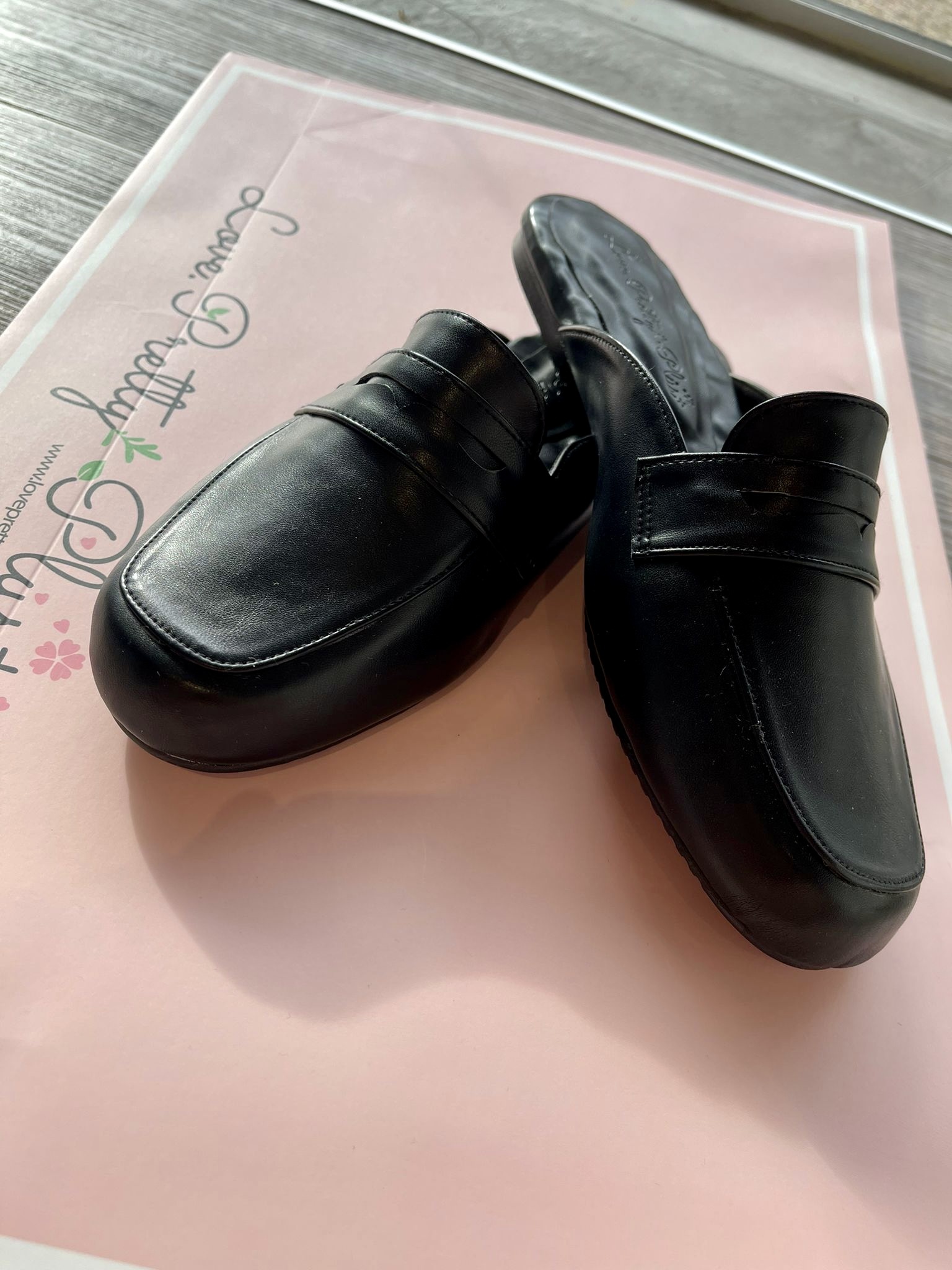 Love+ Kim's Black Mules |32201|  Plus Size Shoes