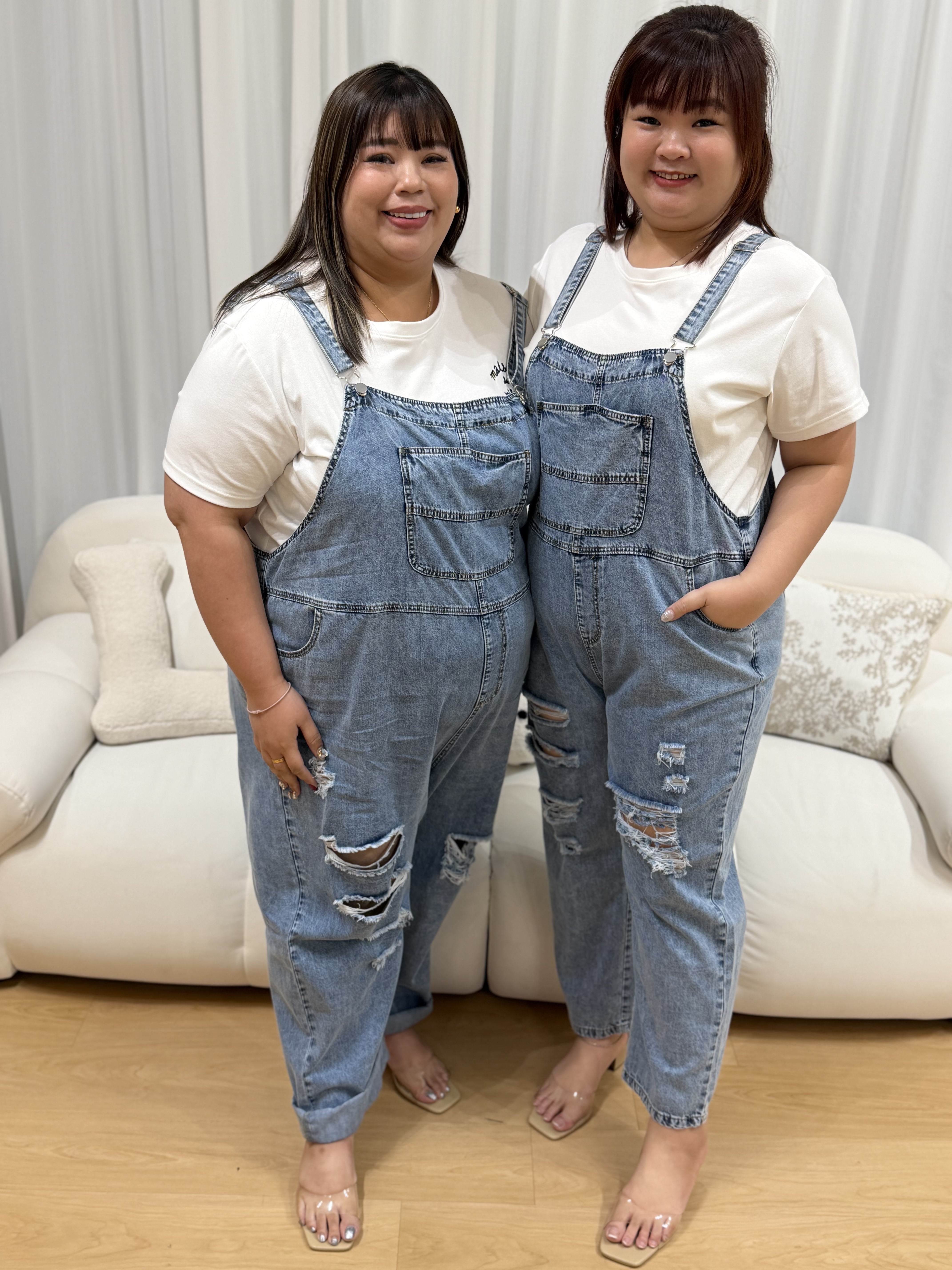 Love+ Pazu Soft Denim Ripped Dungaree | Plus Size Jeans Dungaree