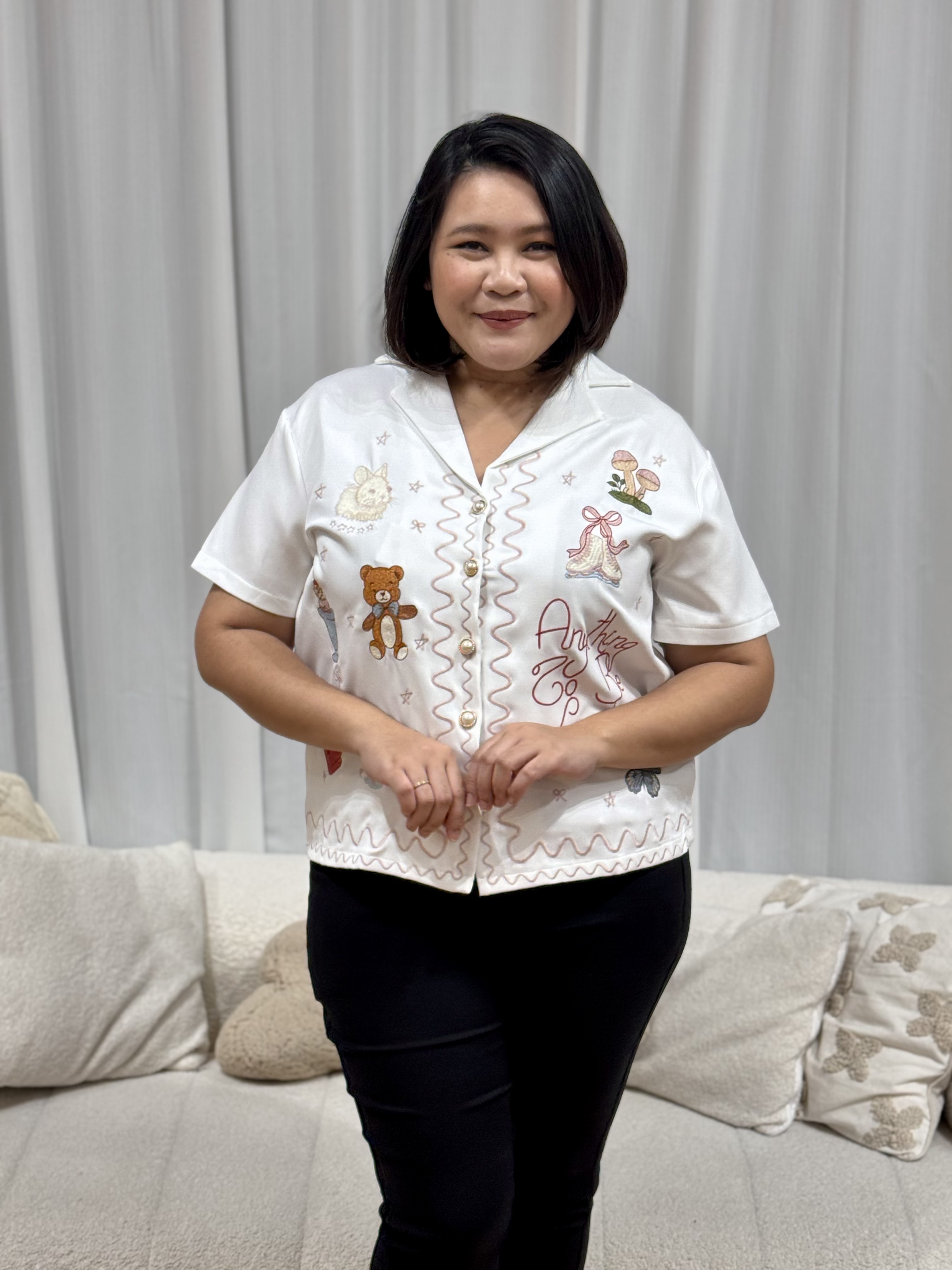 Yoana Cutie Cartoon  Blouse | Plus Size Blouse
