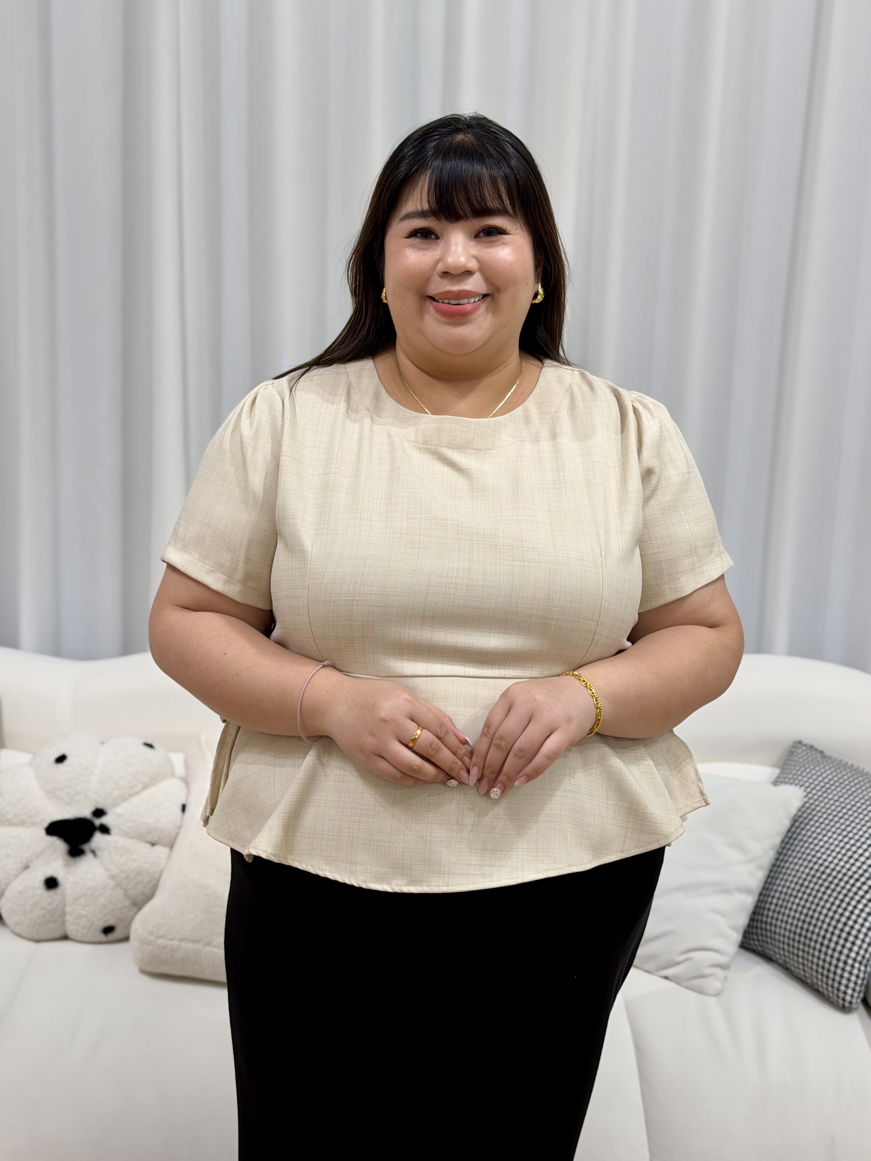 Missy Ribbon Work Top | Plus Size Top