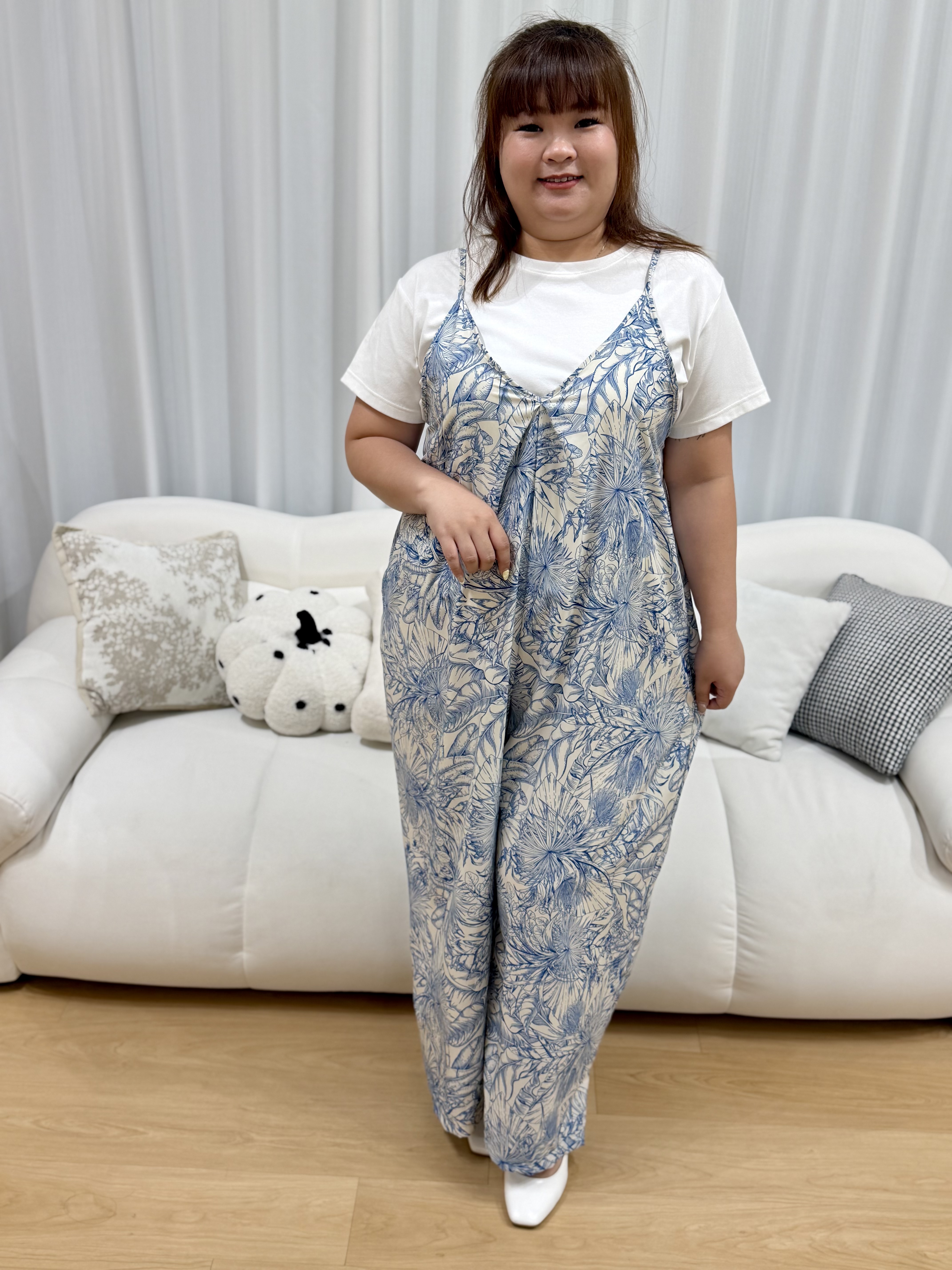 Light Weight Jinae Line Maxi Jumpsuit | Plus Size Jumpsuit