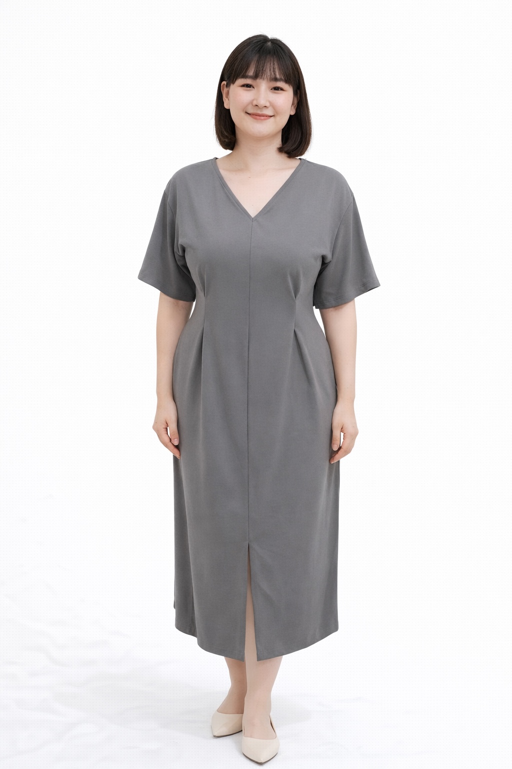 V Neck Slimfit Dress | Plus Size Dress