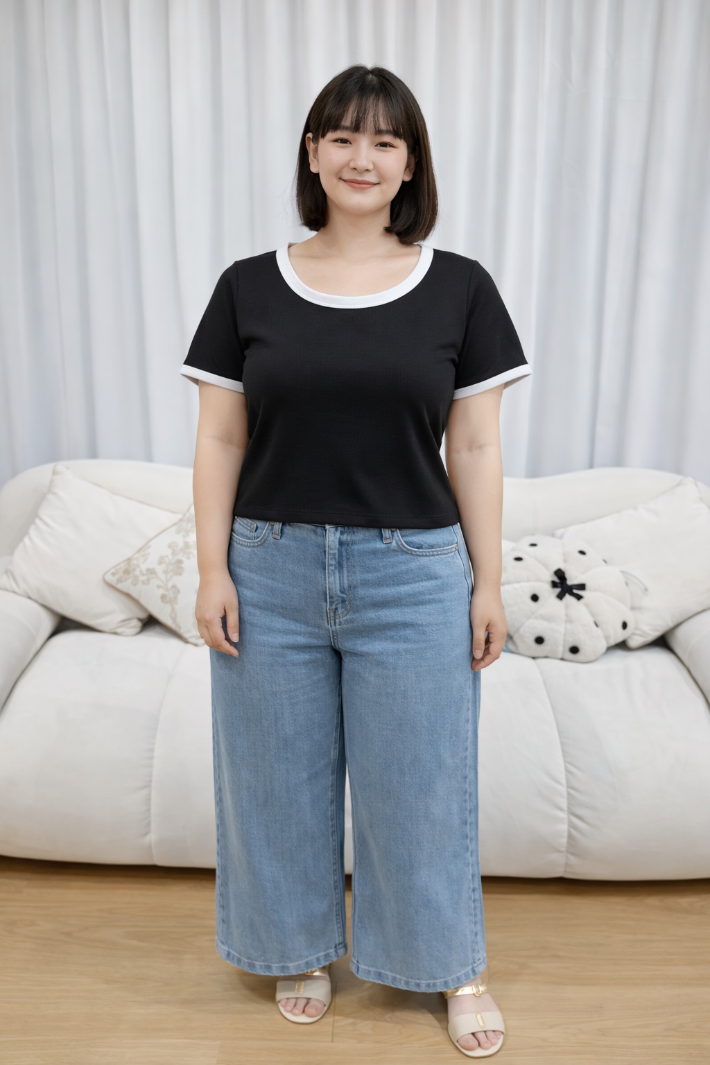 Duo Tone Colleria Cotton Top | Plus Size Top