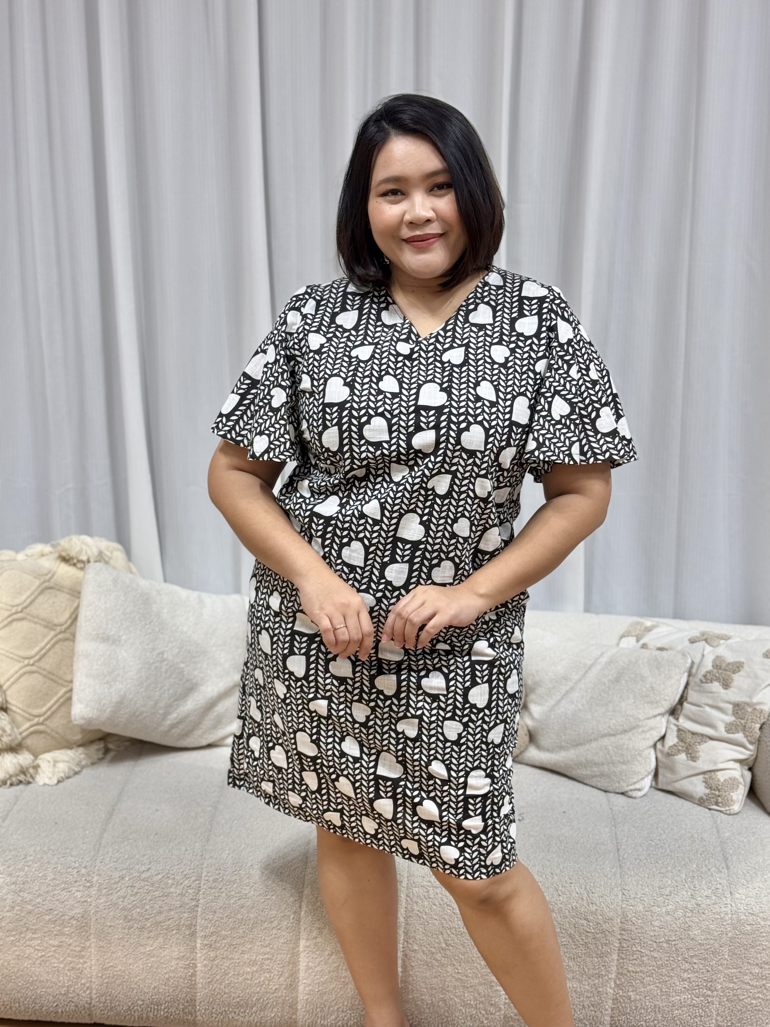 White Hearts Premium Dress | Plus Size Dress