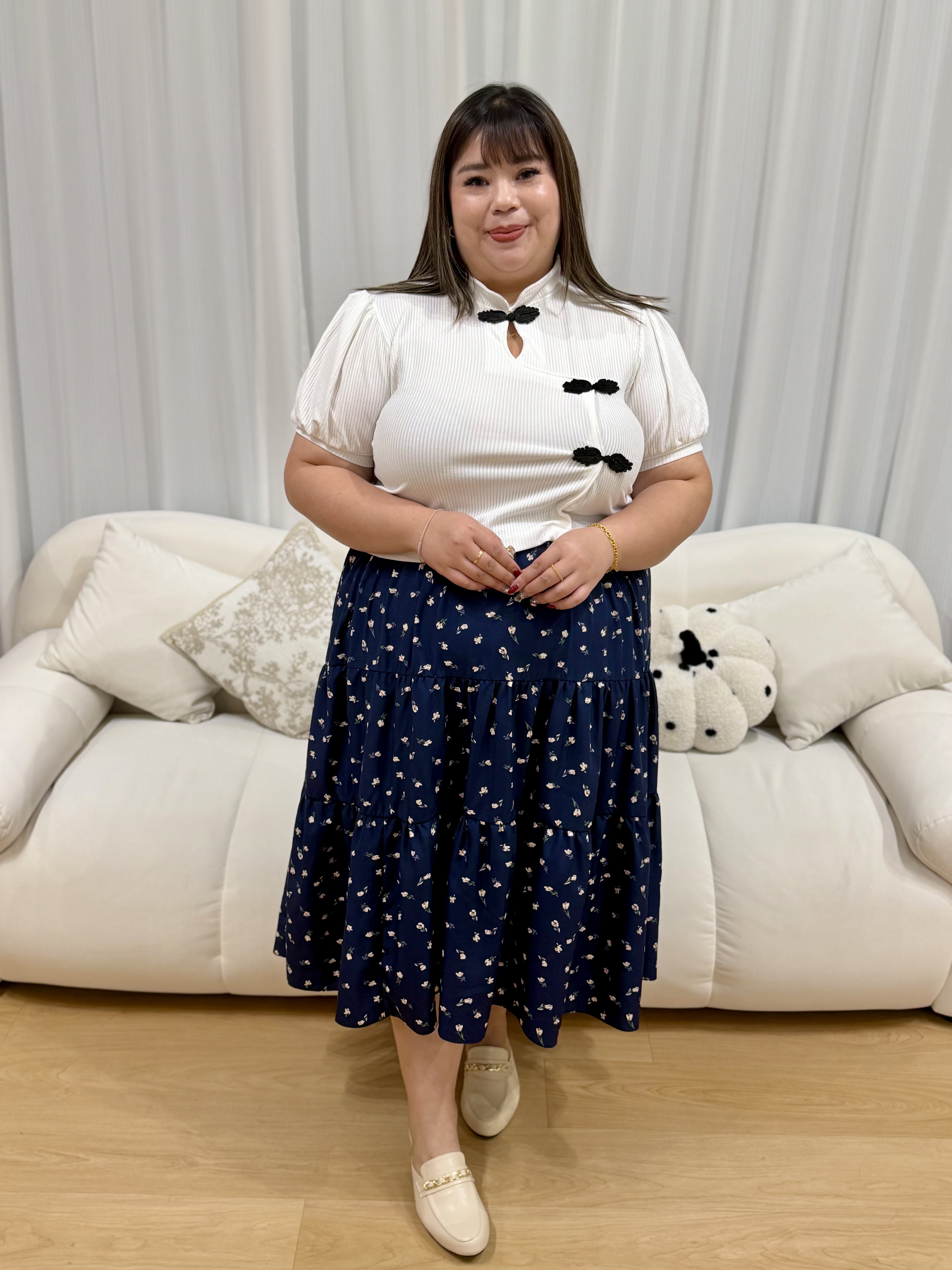 [RESTOCKED]Enya Simple Qipao Top | Plus Size Top