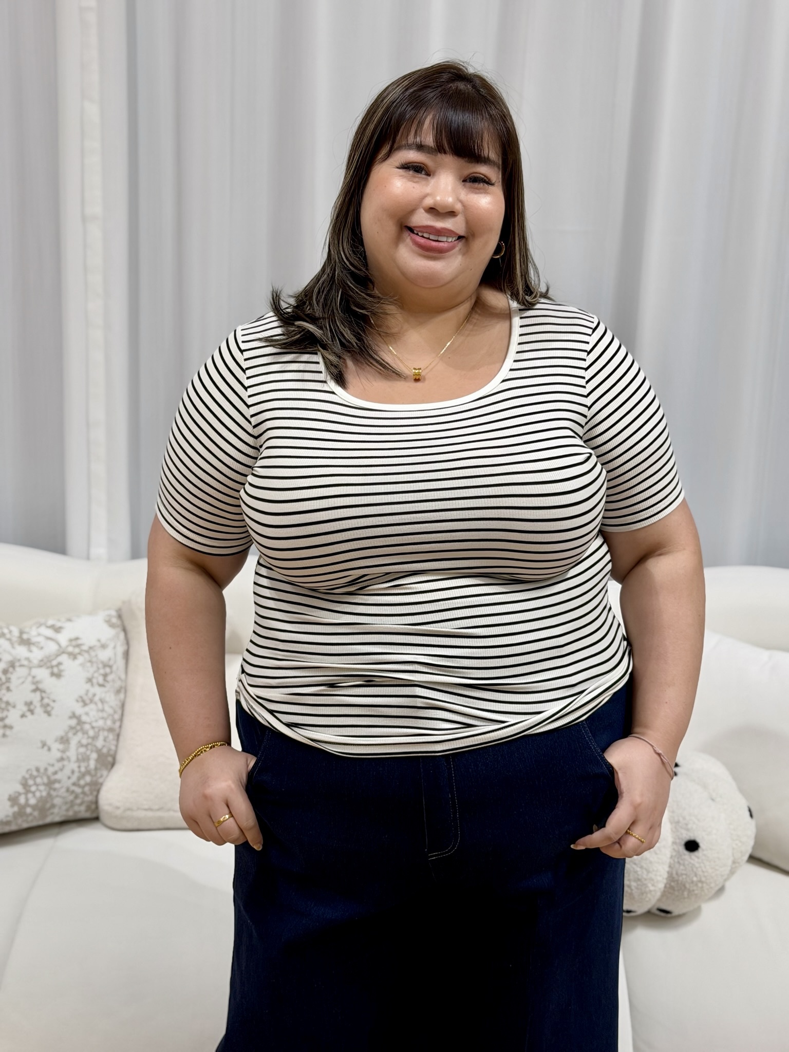 Love+ Multi Color Strips Top | Plus Size Top