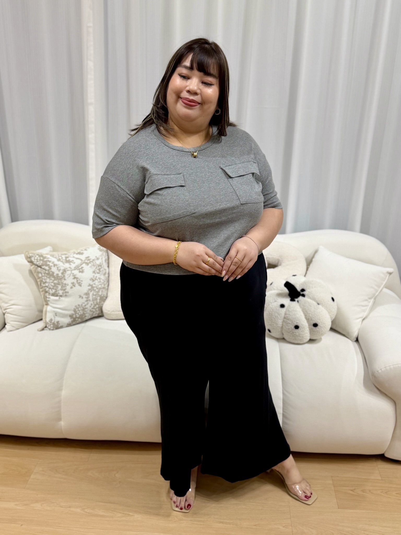 Wendi Cotton Twin Pocket Top | Plus Size Top