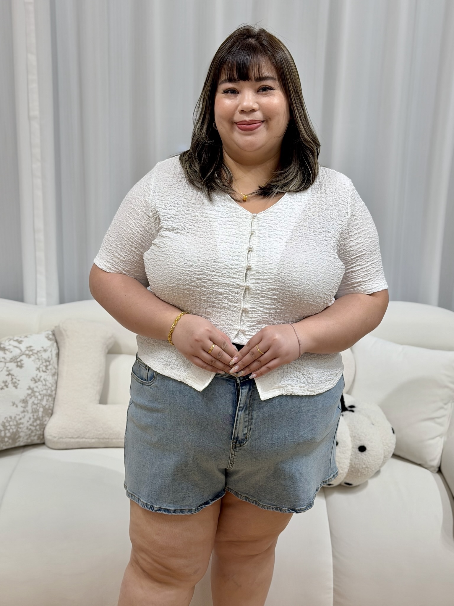 Love+ Super Soft Denim Ribbon Shorts