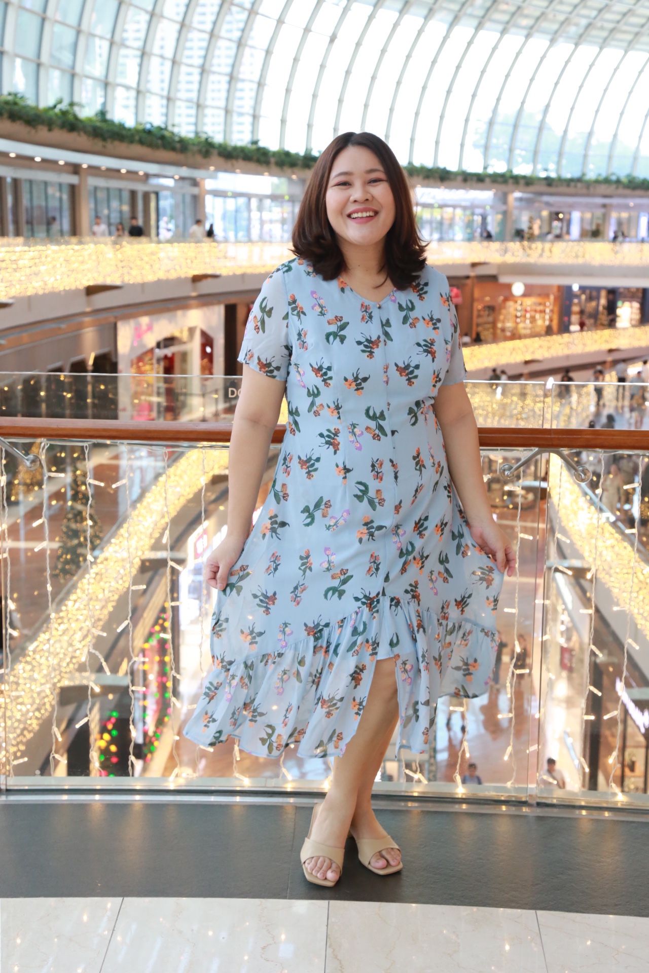 Love+ Alynna Chiffon Light Blue Floral Dress | Plus Size Dress