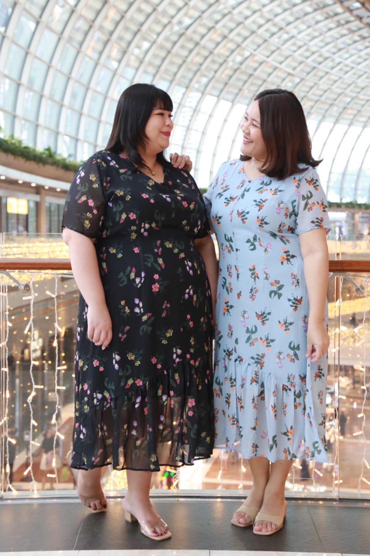 Love+ Alynna Chiffon Black Floral Dress | Plus Size Dress
