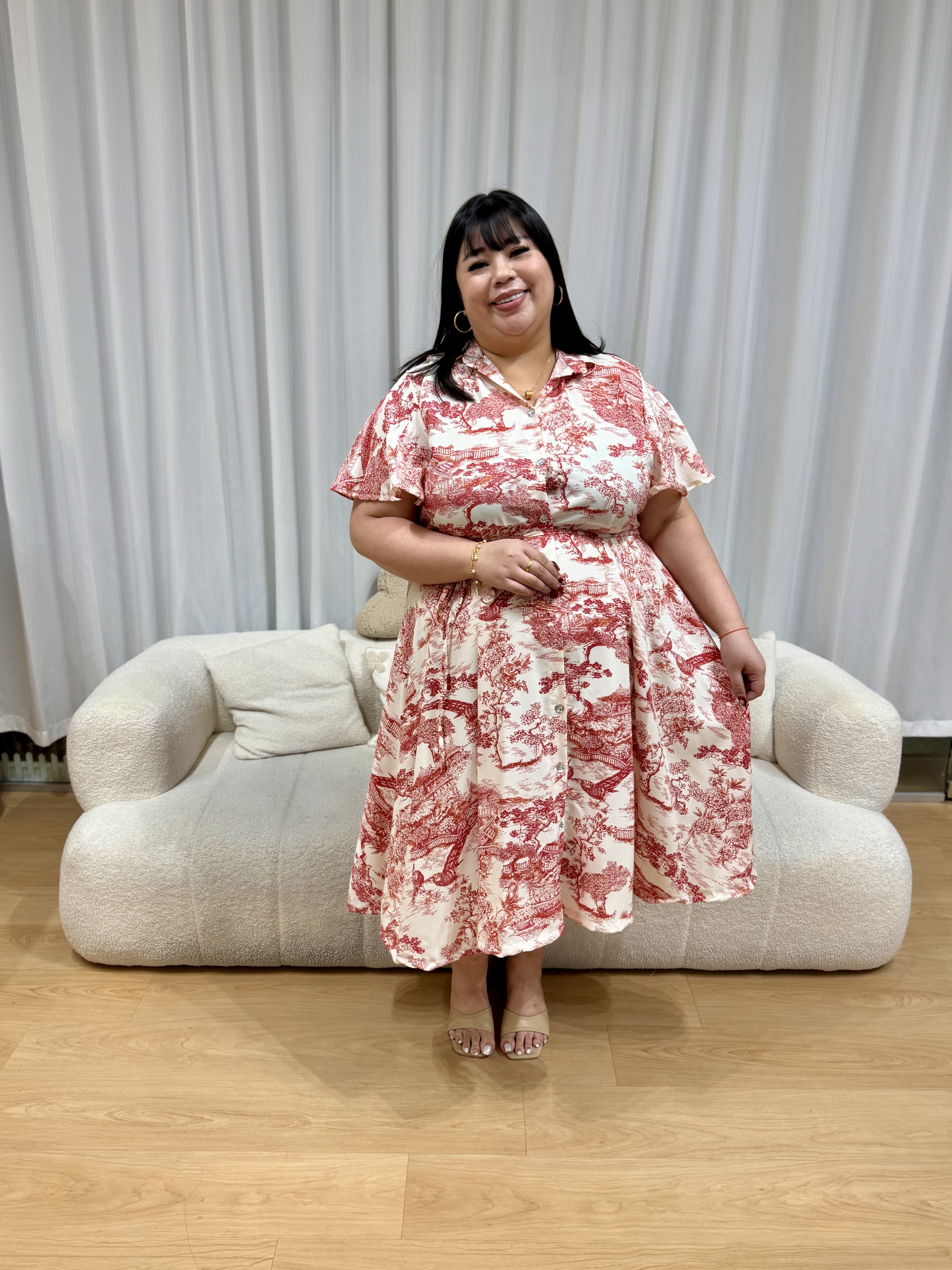 Love+ Aria Ava Crystal Button Dress | Plus Size Dress