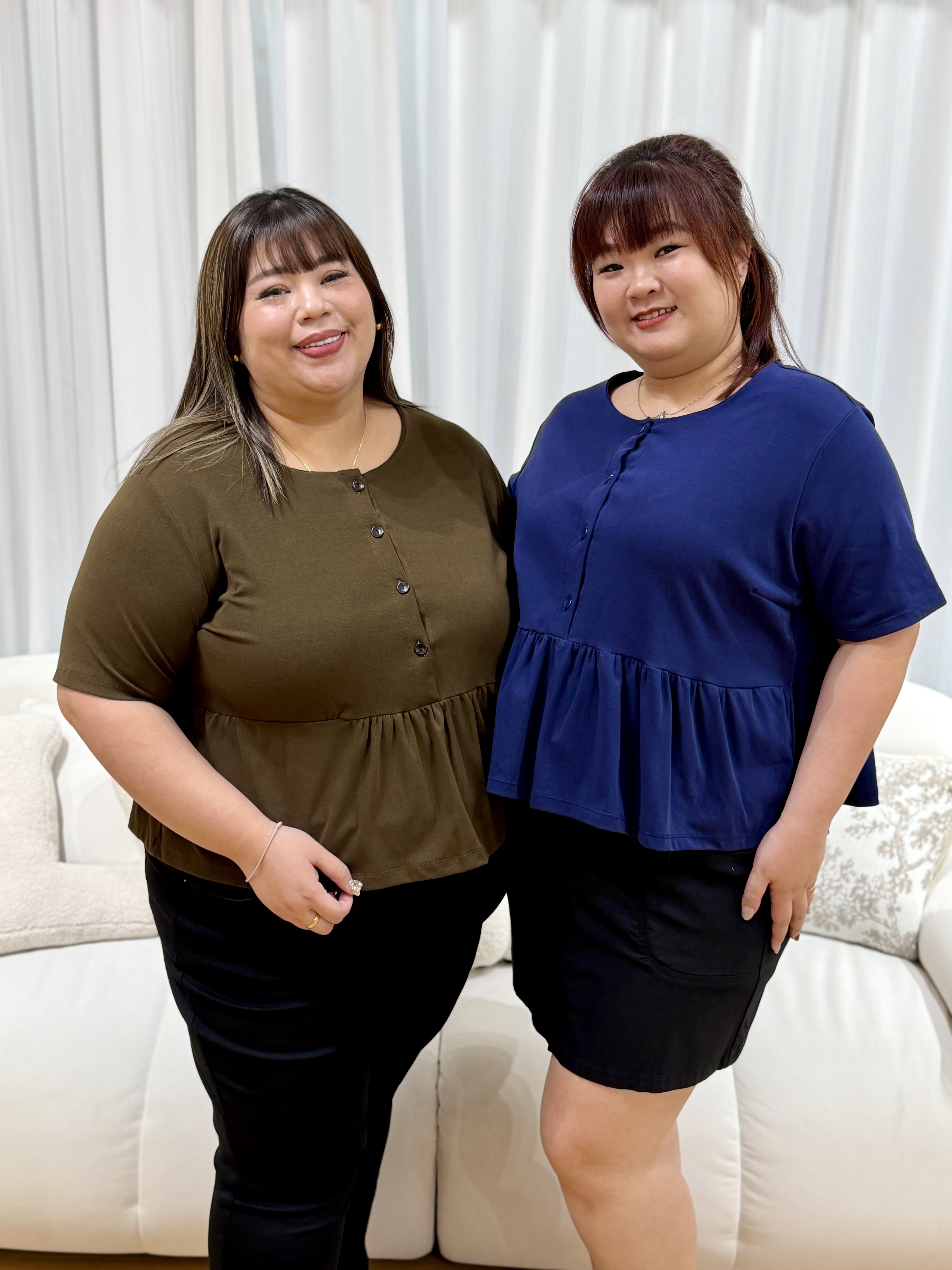 Kathleen Premium Pelplum Cotton Top | Plus Size Top