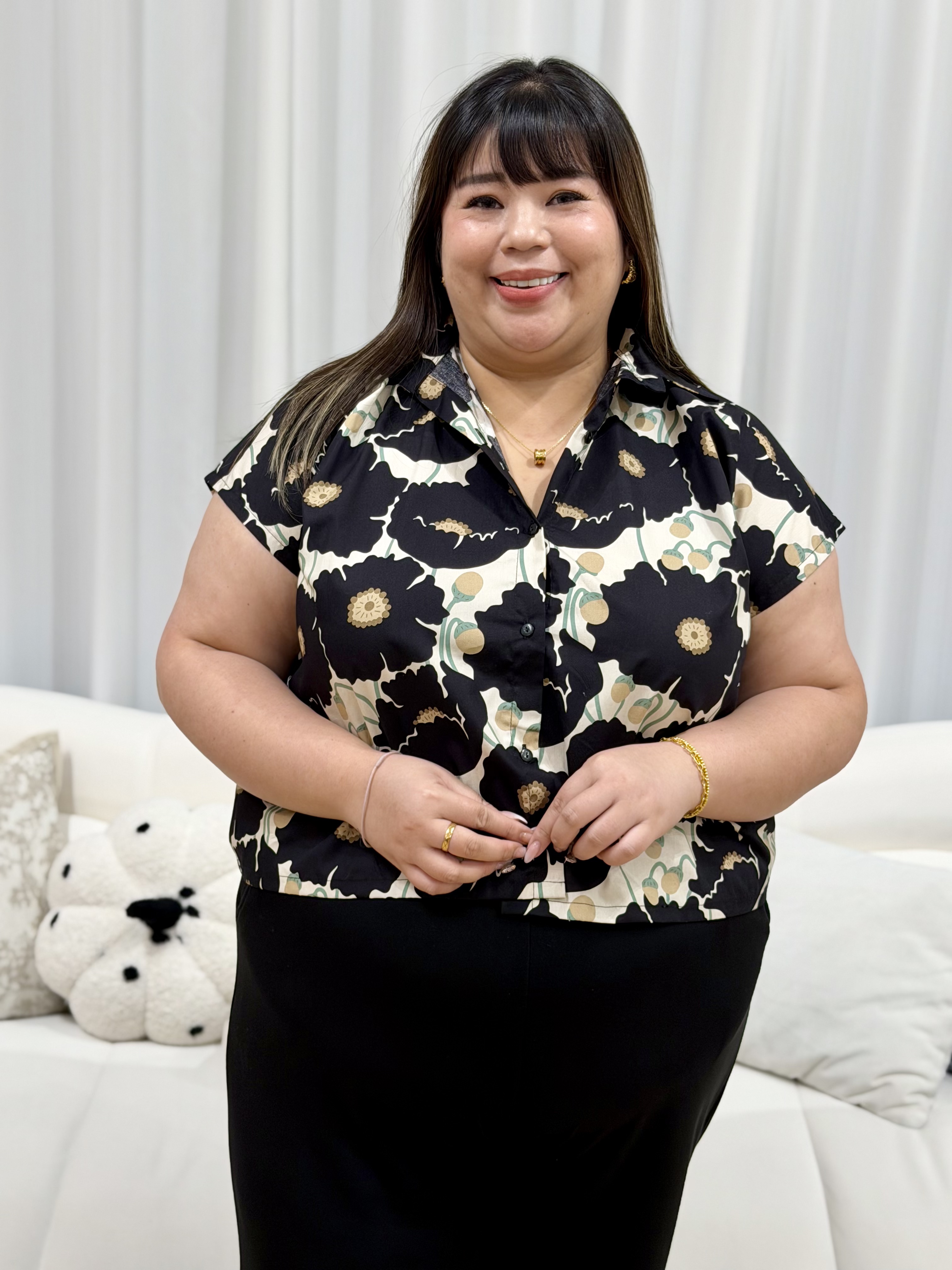 Tansy Linen Button Shirt Top | Plus Size Top