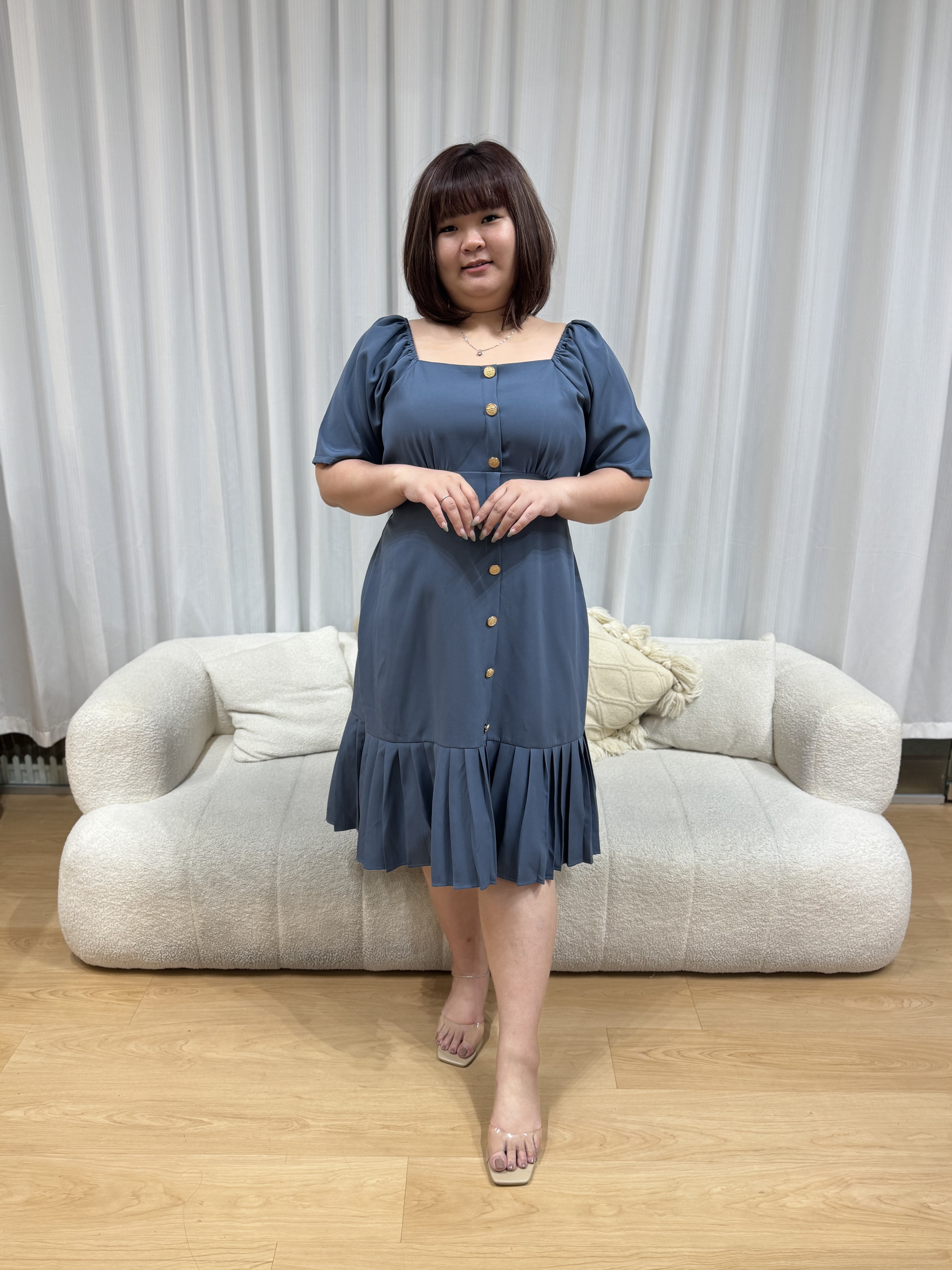 Love+ Lakaelynn Golden Button Dress | Plus Size Dress