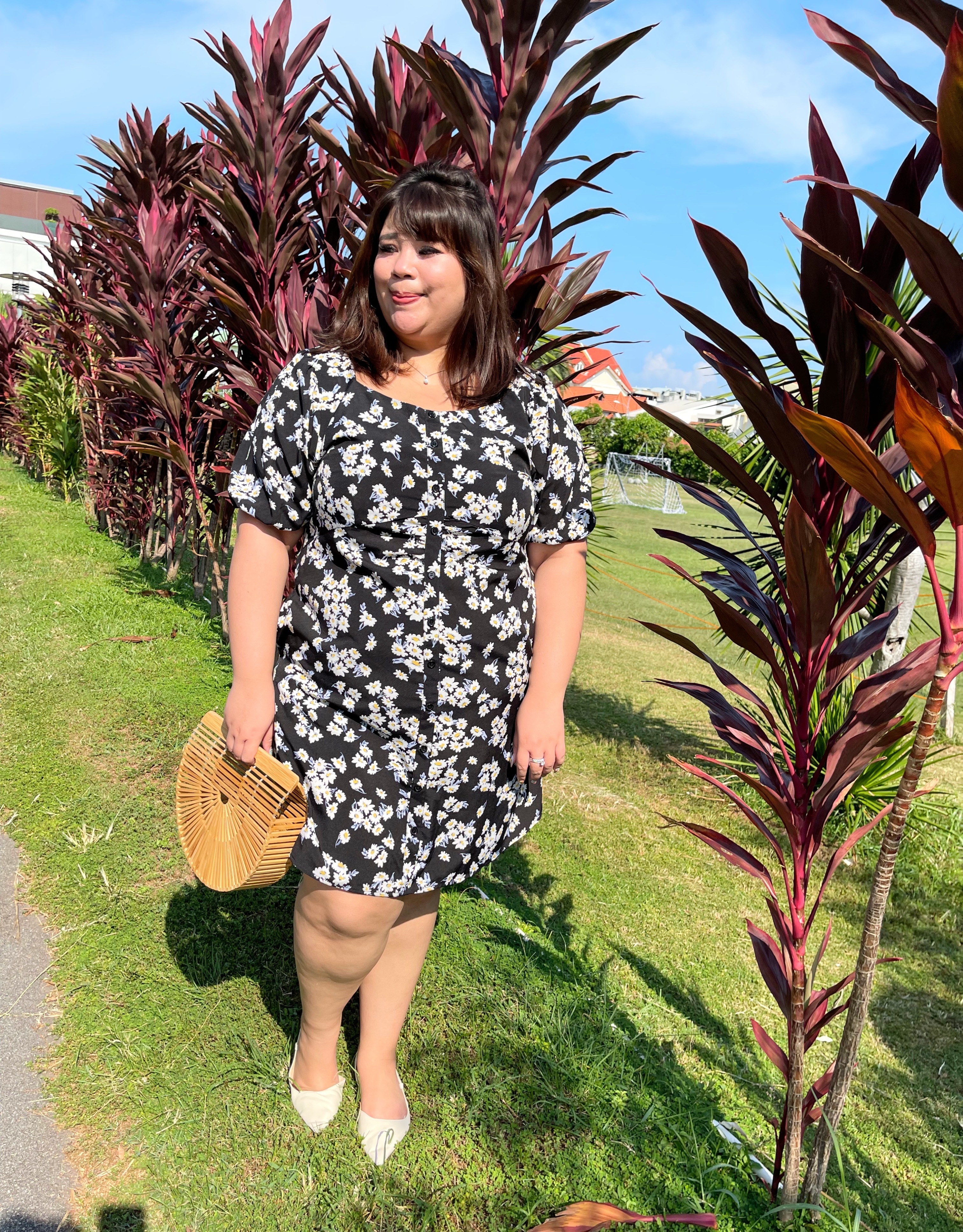 Love+ Ayla Black Floral Dress | Plus Size Dress Singapore