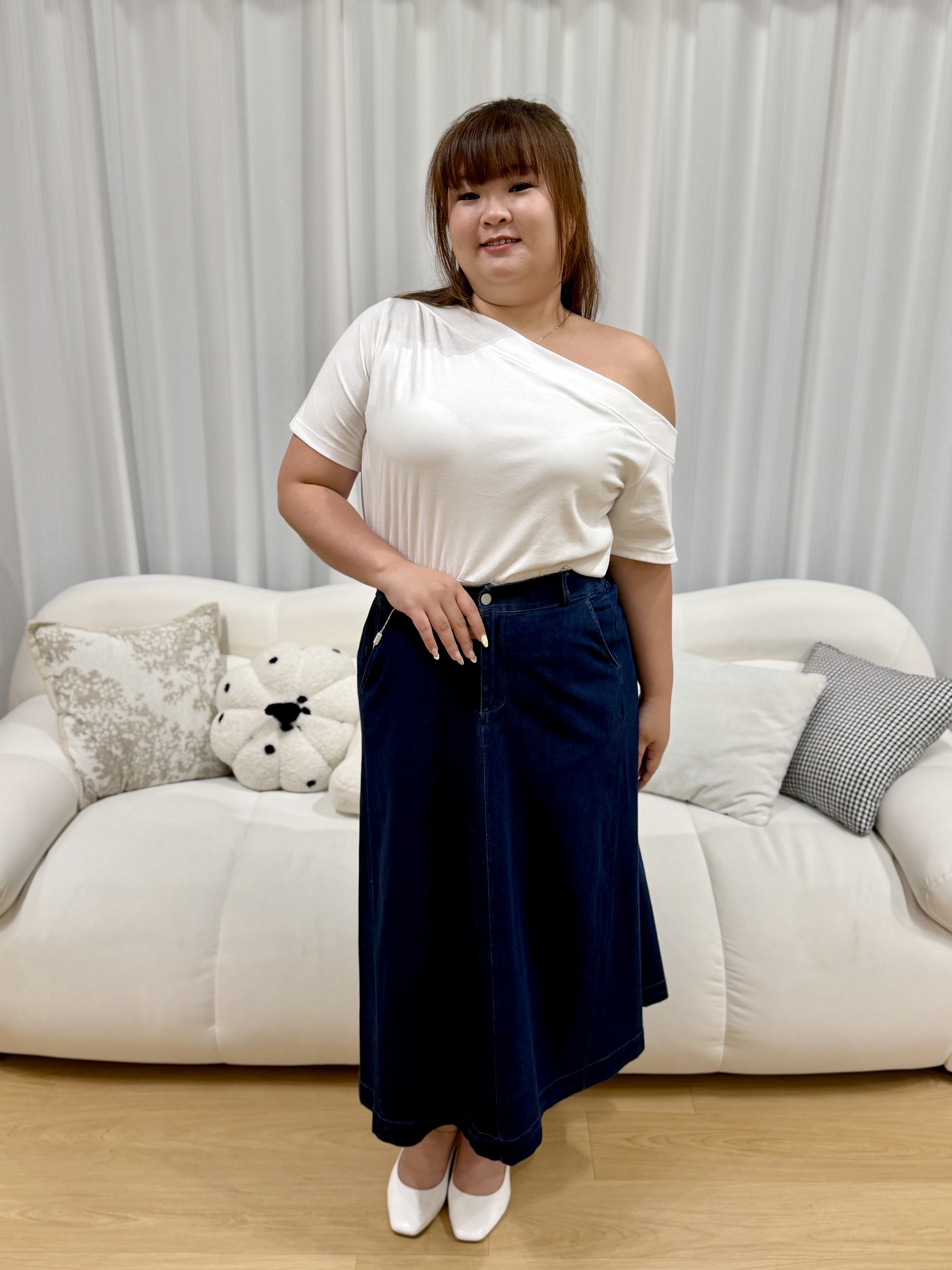 Demi Angel Maxi Denim Skirt #1602 | Plus Size Skirt