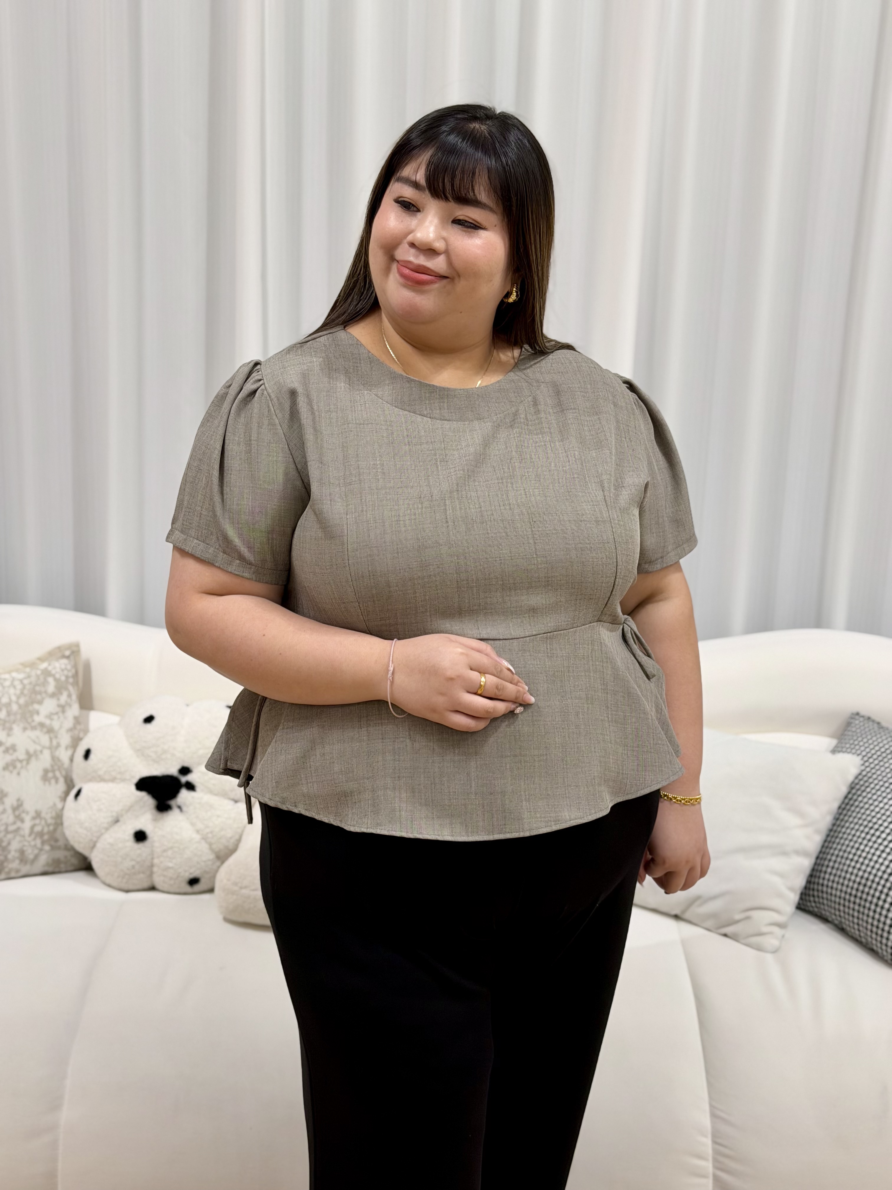 Missy Ribbon Work Top | Plus Size Top