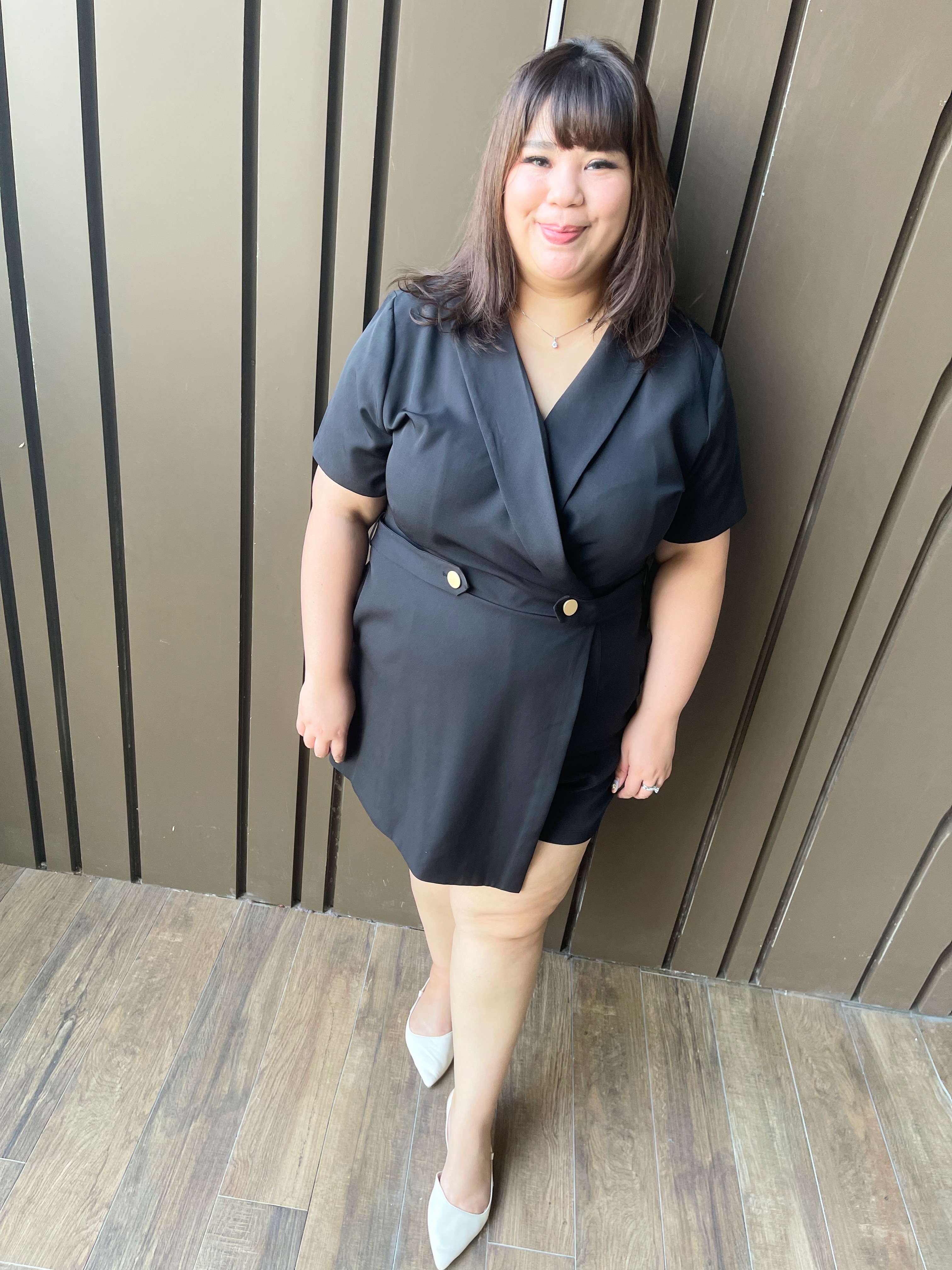Love+ Kayla Black Gold Romper | Plus Size Dress Singapore