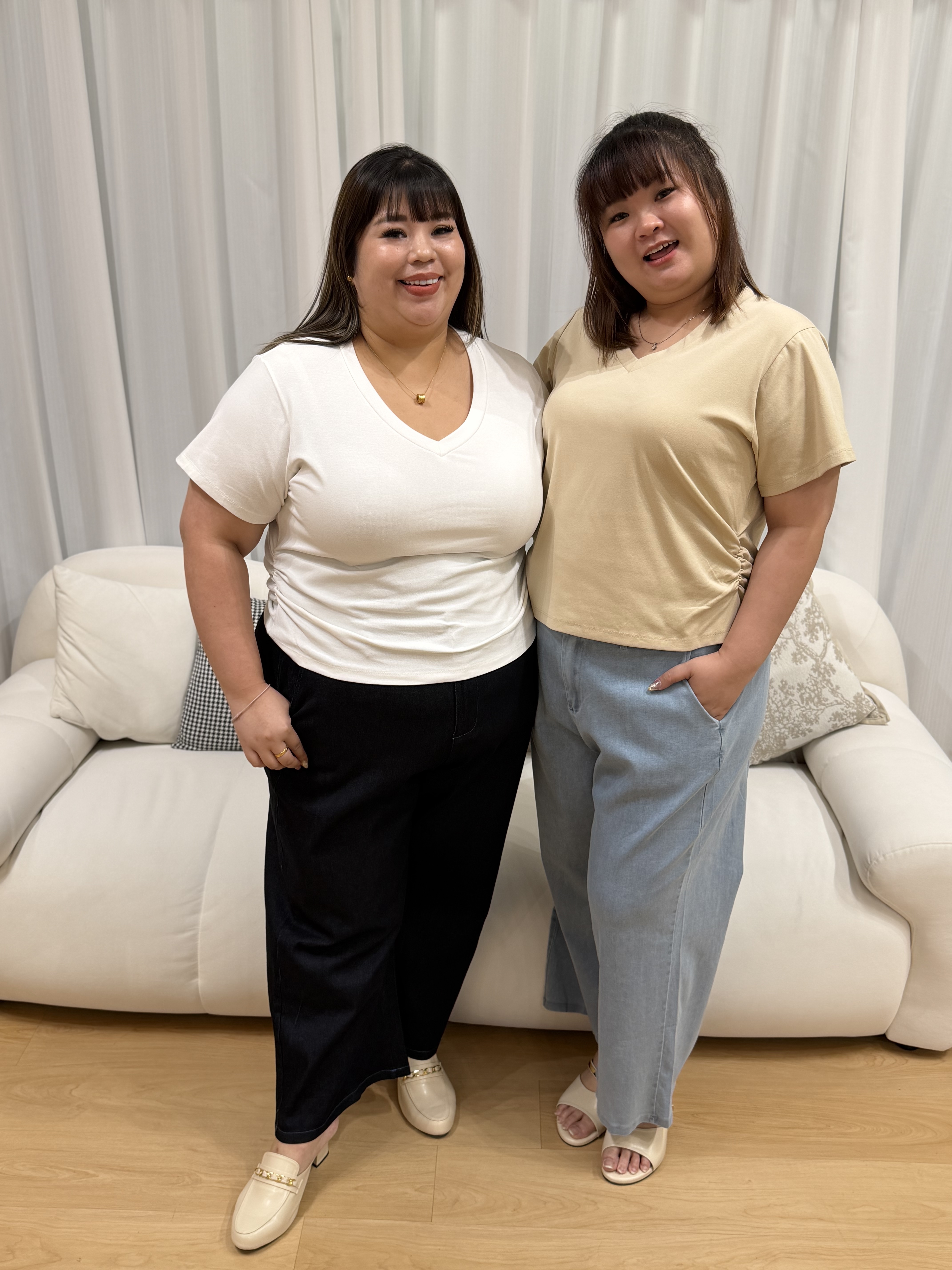 Everyday V Neck Ruching Top | Plus Size Top