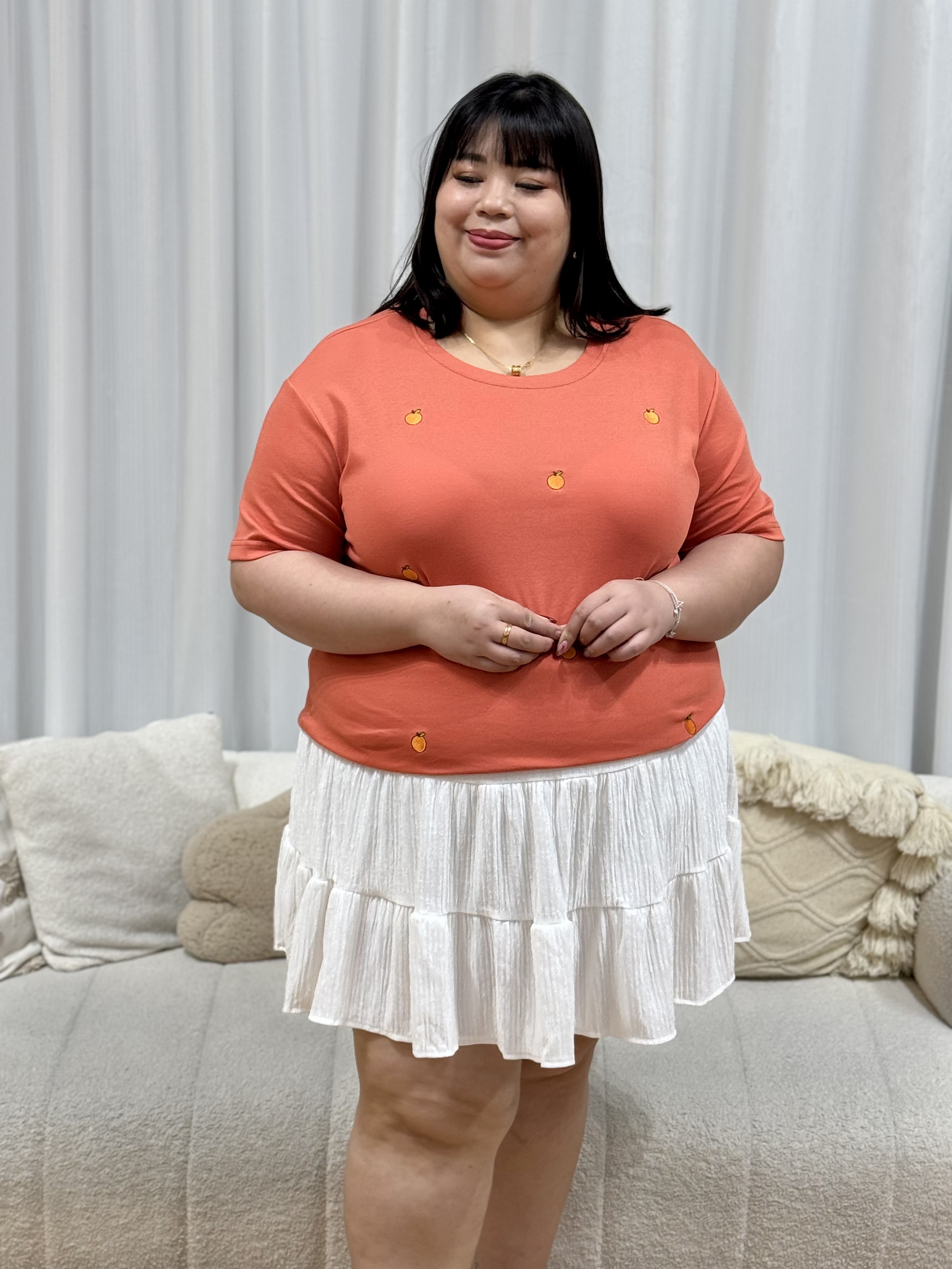 HUAT KA LIAO Orange Top | Plus Size Top