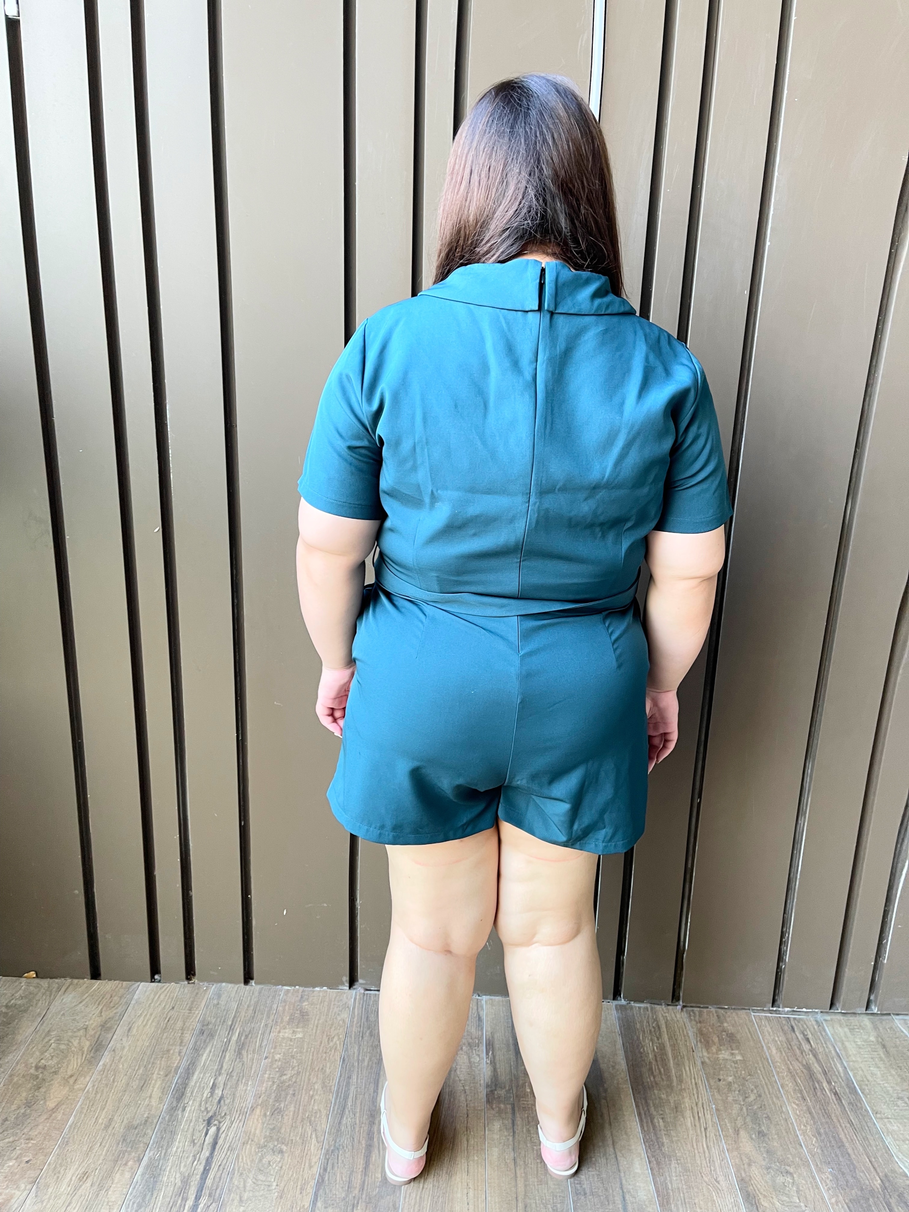 Love+ Kayla Teal Gold Romper | Plus Size Dress Singapore