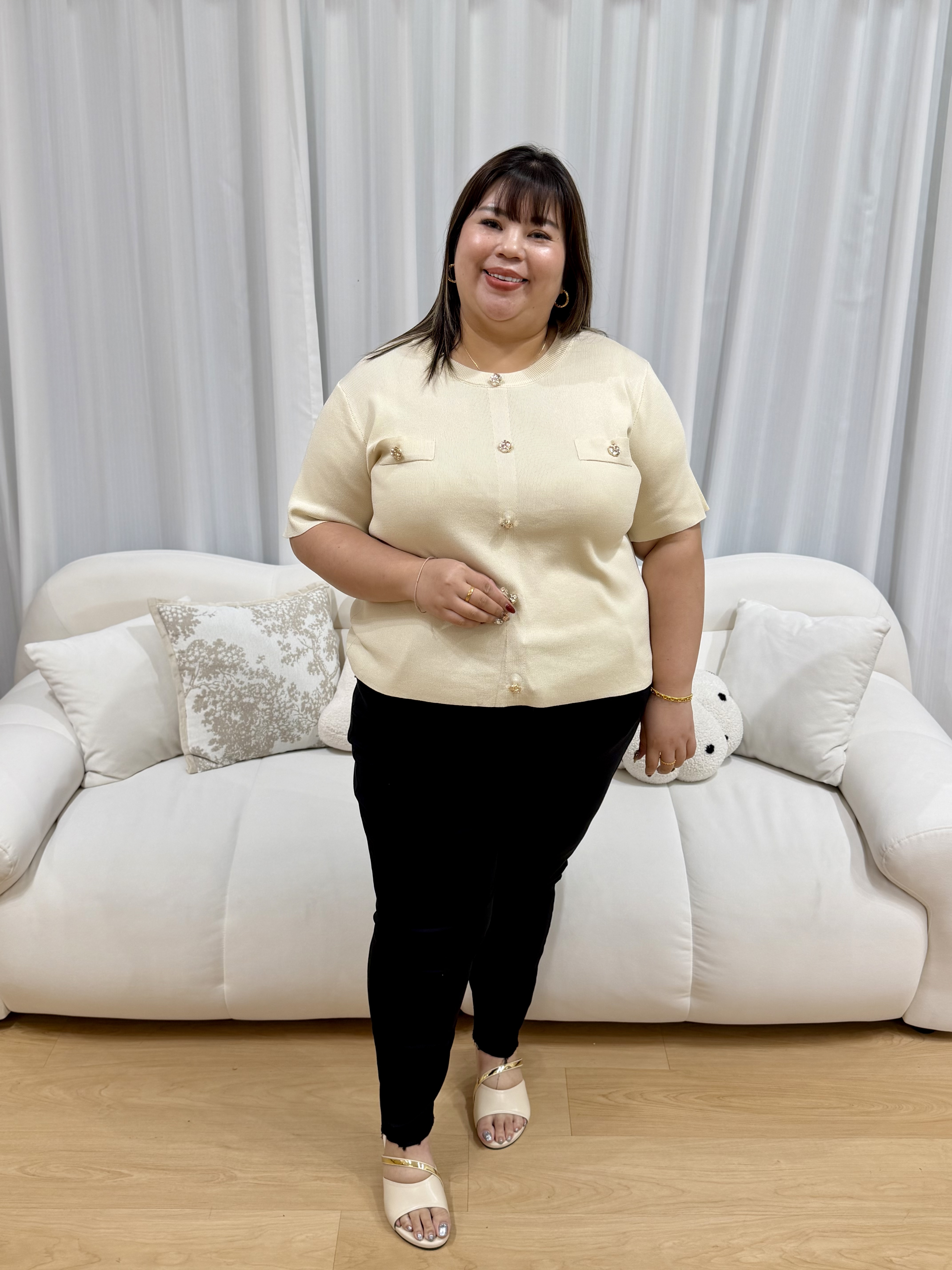 Golden Pebble Knitted Top | Plus Size Top