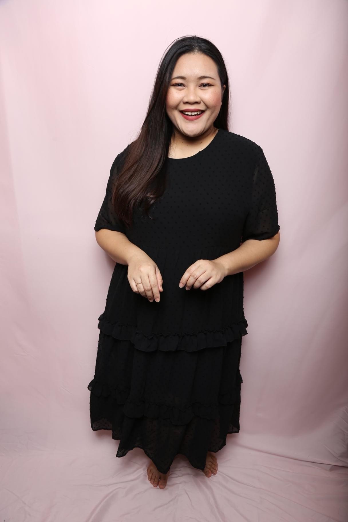 Love+ Gracey Black Swiss Maxi Dress | Plus Size Dress Singapore