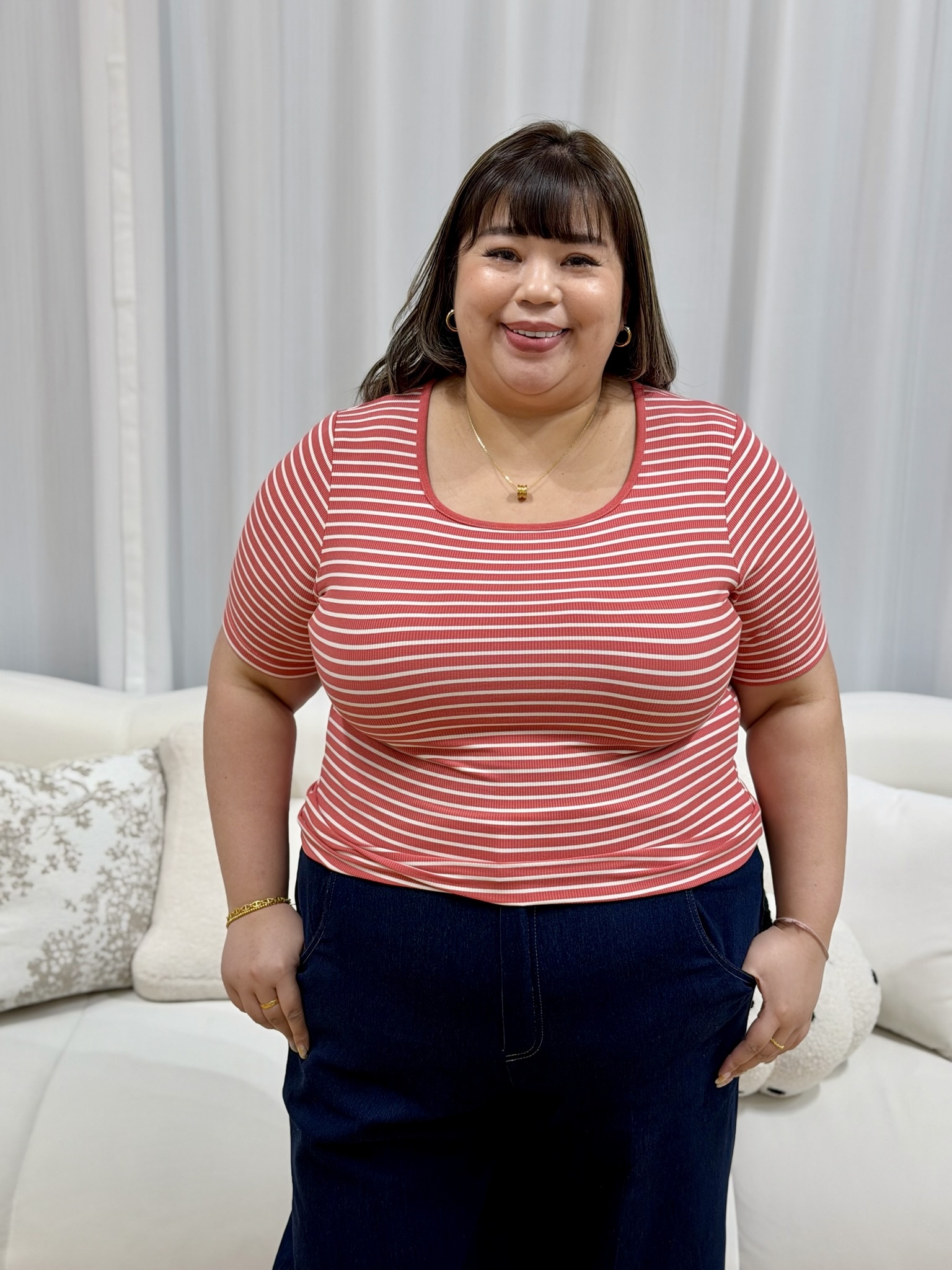 Love+ Multi Color Strips Top | Plus Size Top