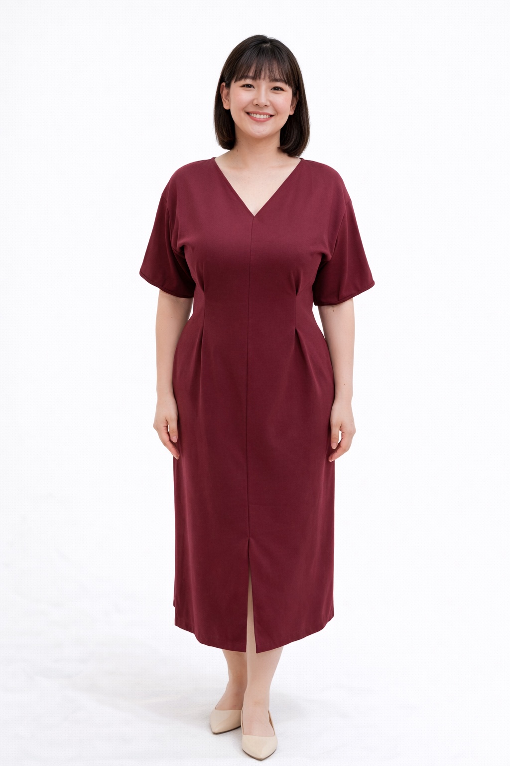 V Neck Slimfit Dress | Plus Size Dress