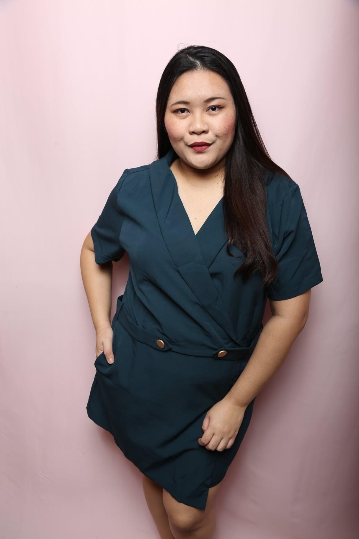 Love+ Kayla Teal Gold Romper | Plus Size Dress Singapore