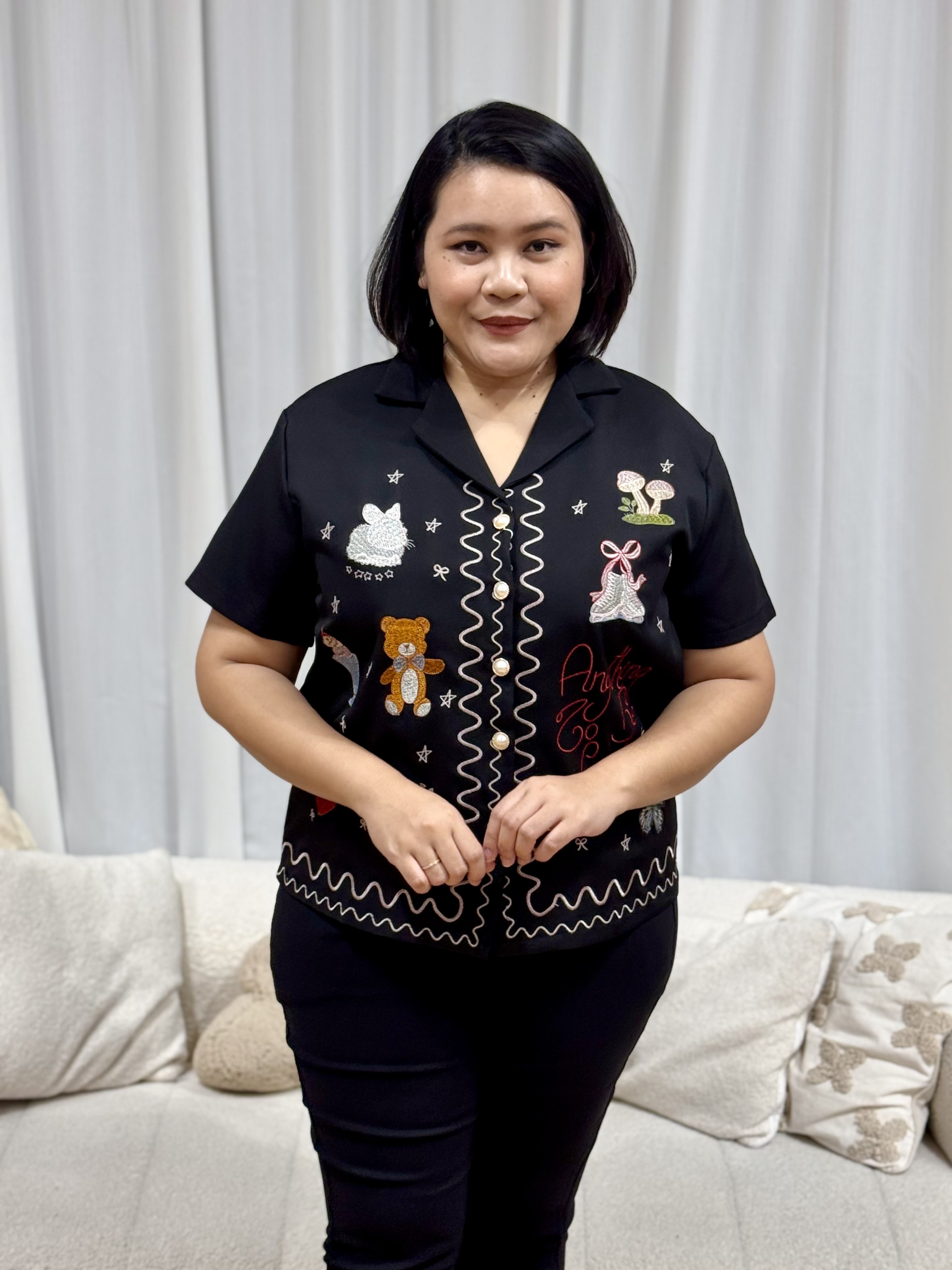 Yoana Cutie Cartoon  Blouse | Plus Size Blouse