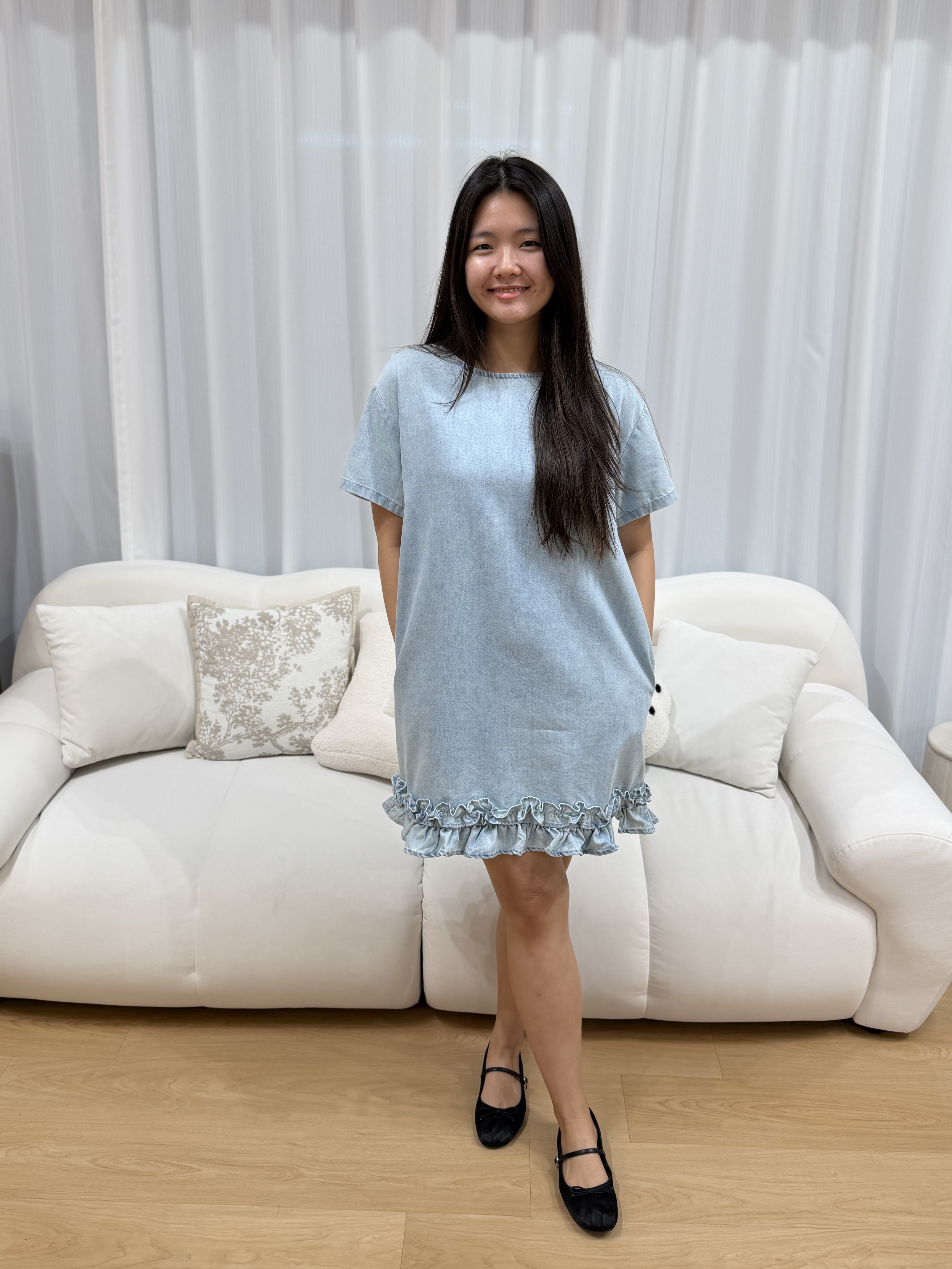 Shelly Denim Ruffle Dress | Plus Size Dress