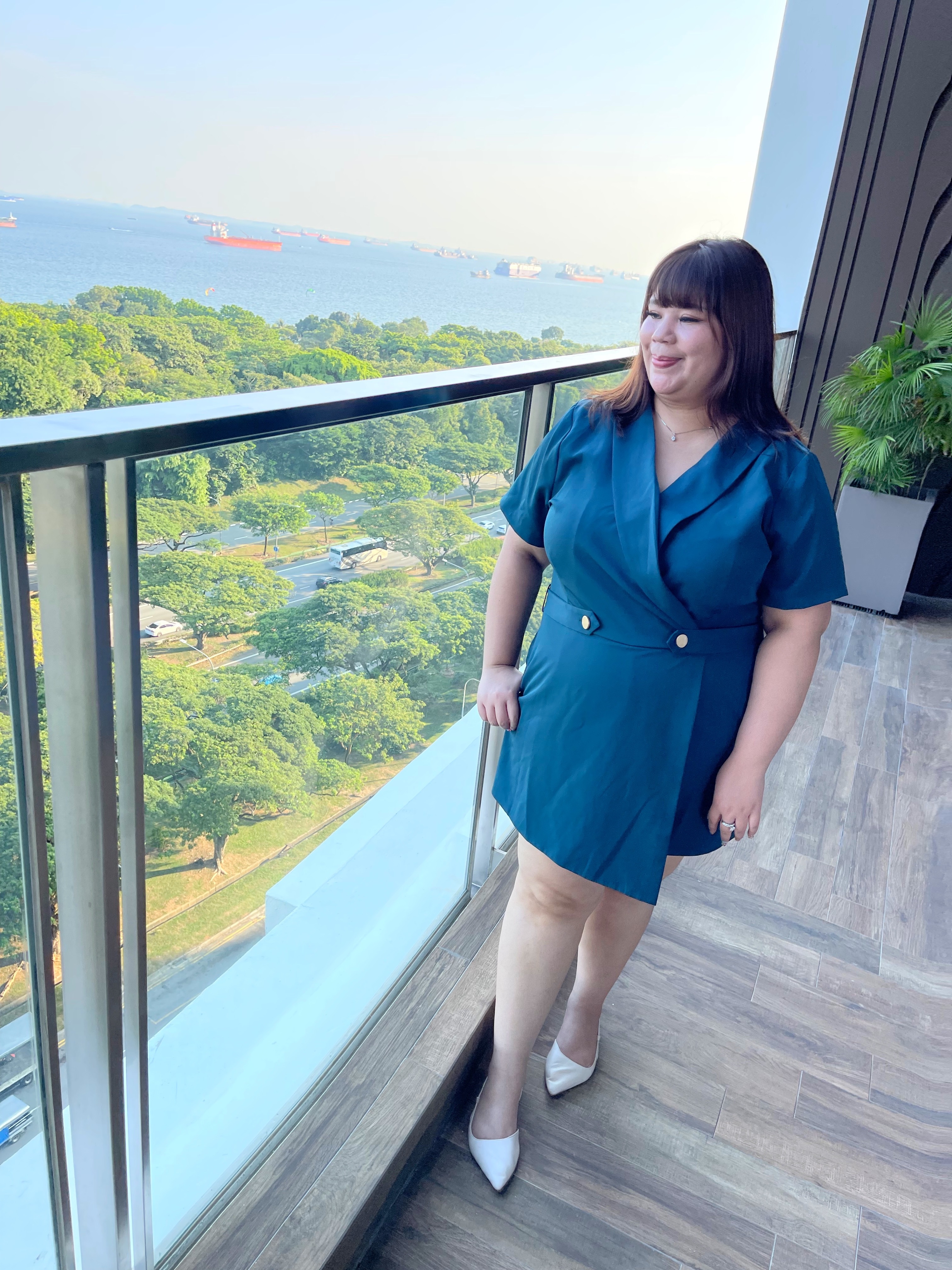 Love+ Kayla Teal Gold Romper | Plus Size Dress Singapore