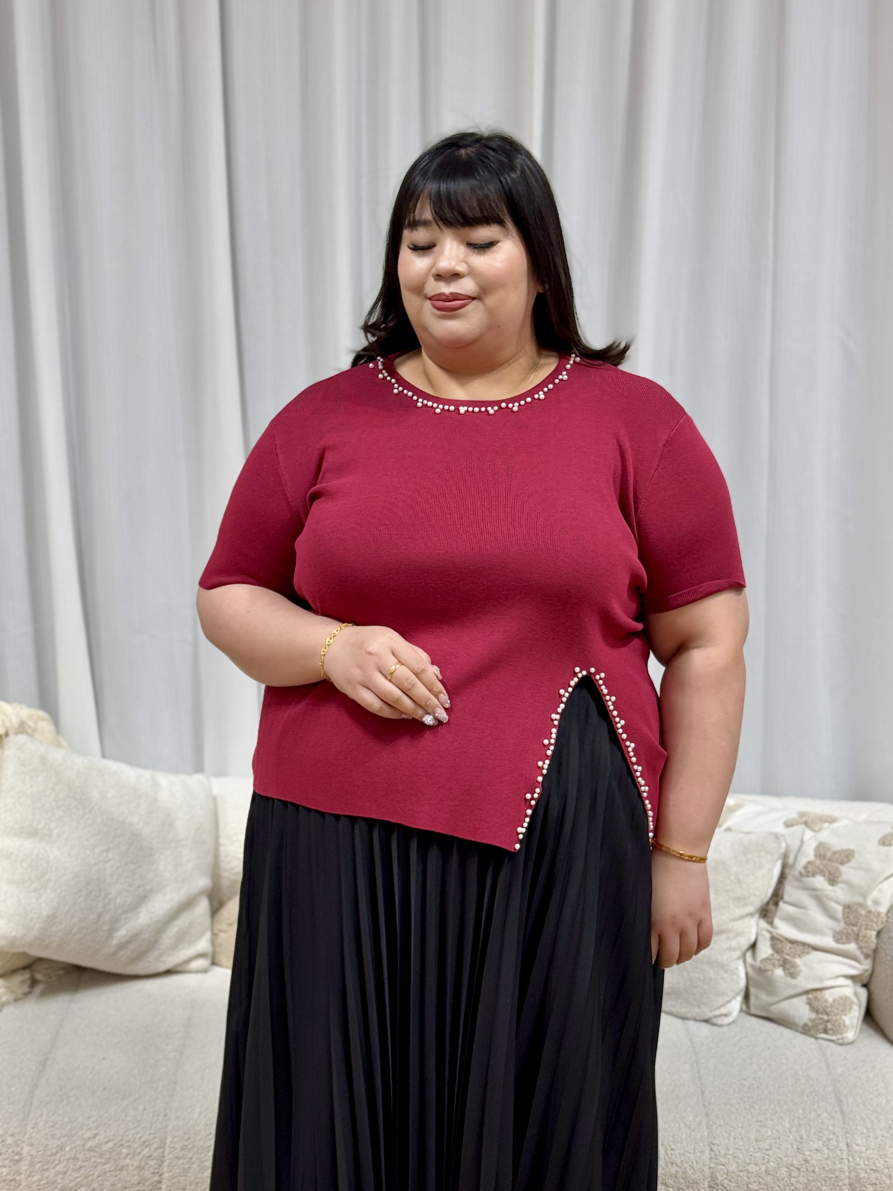 Charly Pearly Cha Knitted Top | Plus Size Top