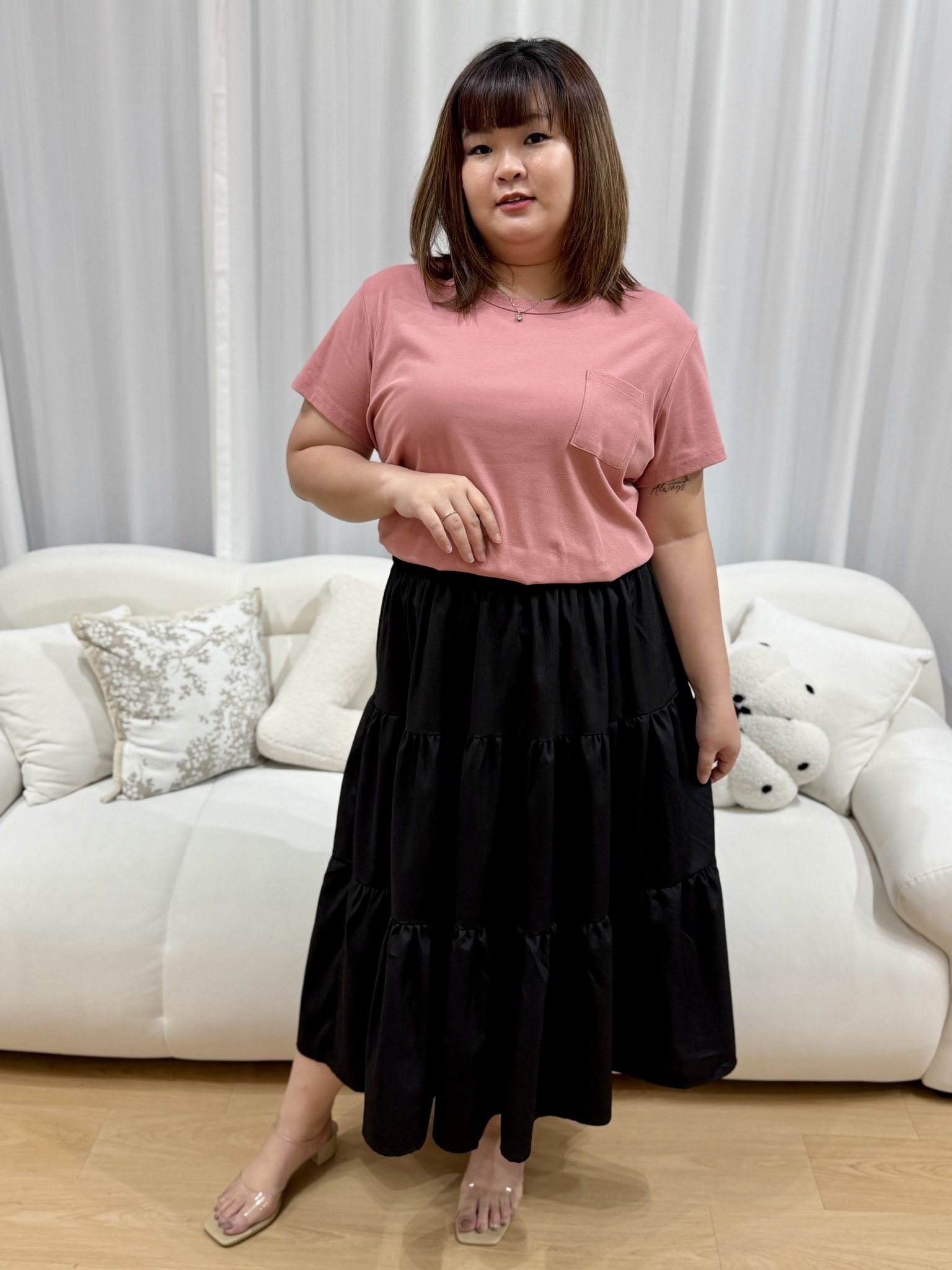 Love+ Basic Long Pocket T-Shirt | Plus Size Top