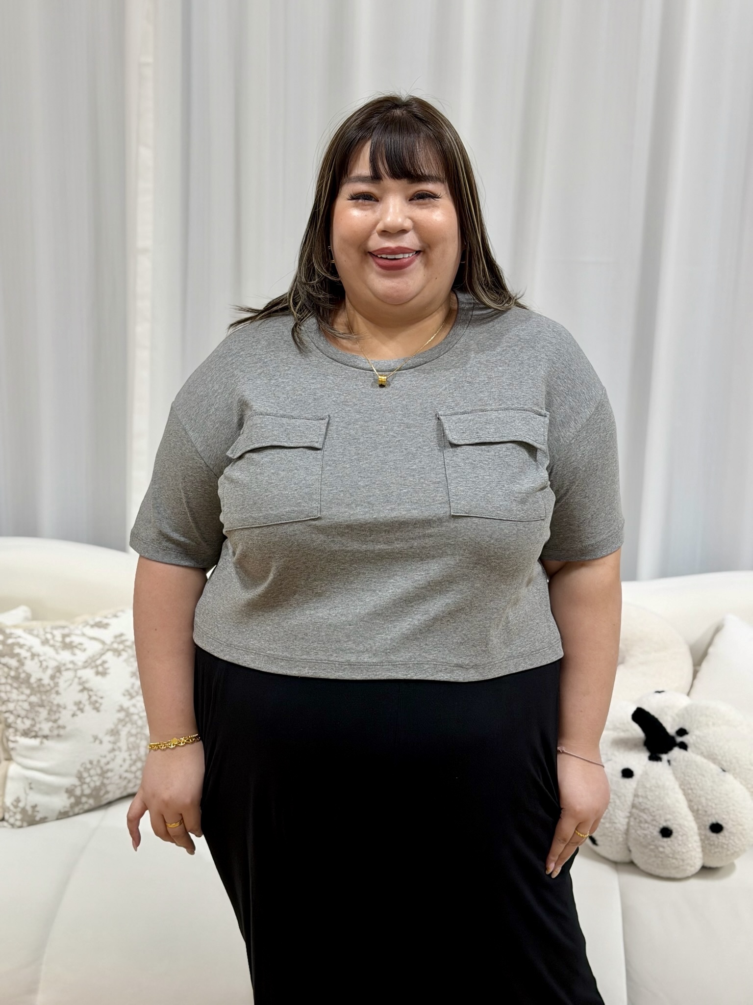 Wendi Cotton Twin Pocket Top | Plus Size Top