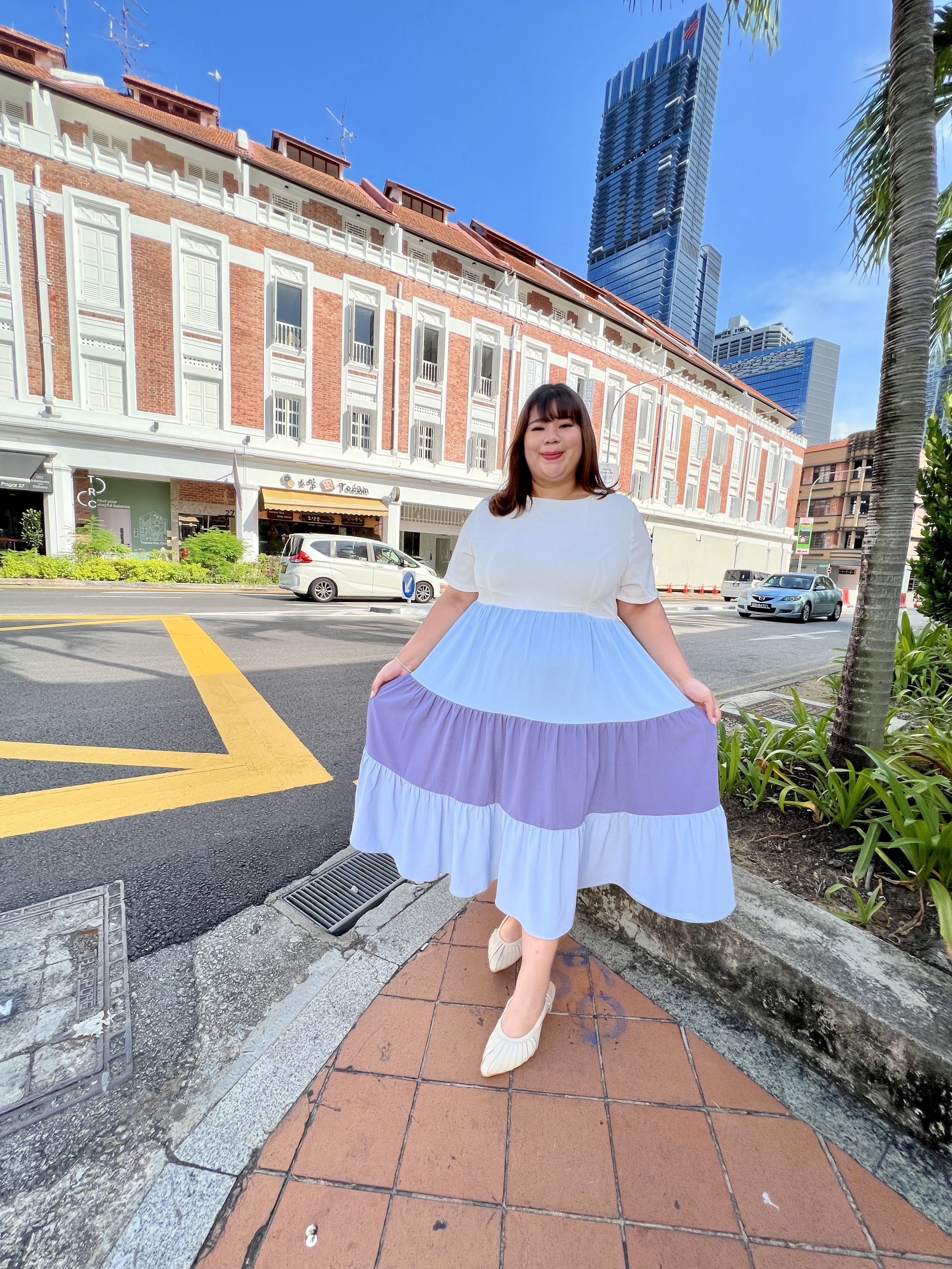 Love+ Blue Mila Tier Dress | Plus Size Dress Singapore