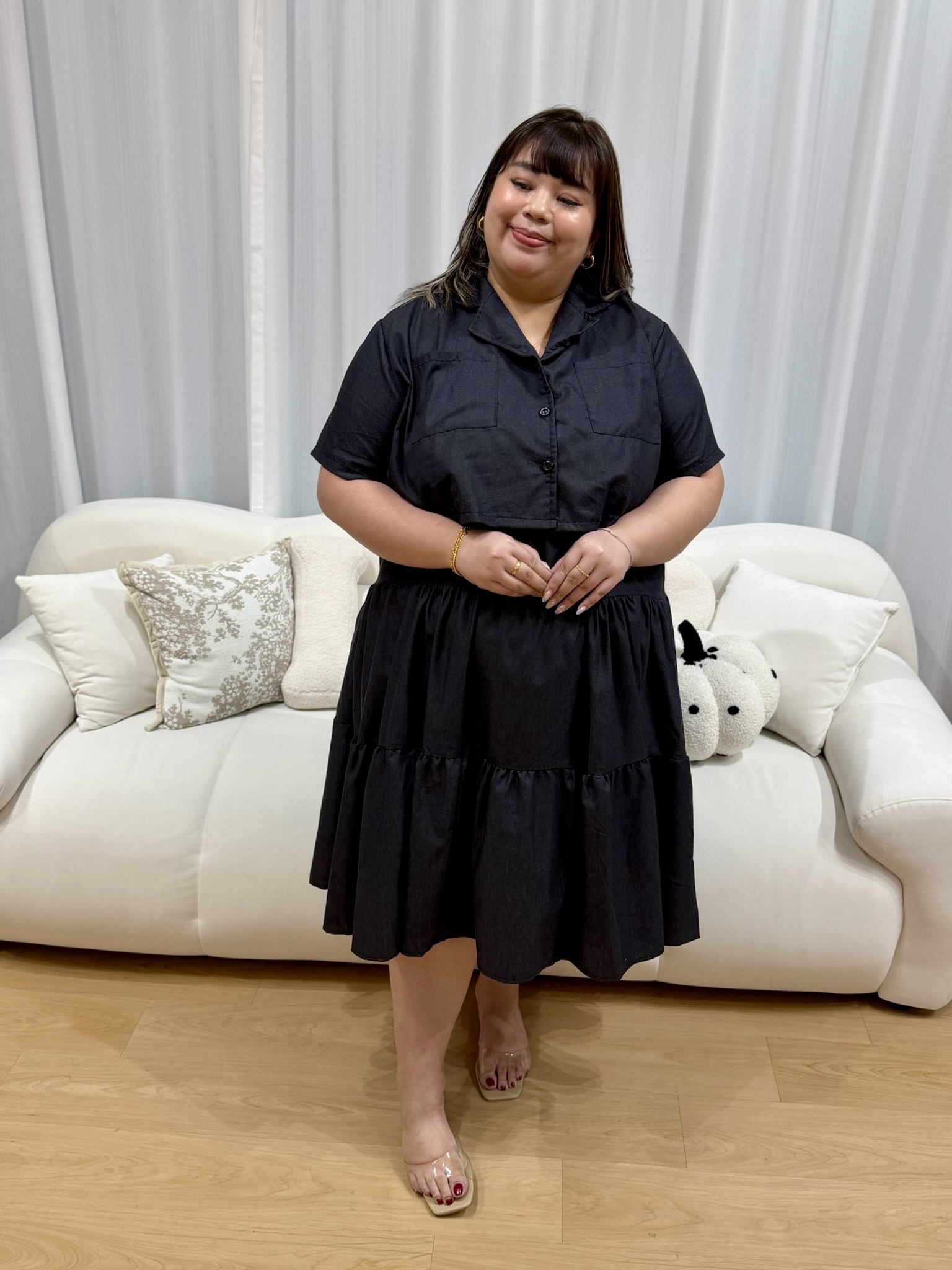 Bzu Denim Button Shirt Set | Plus Size Set