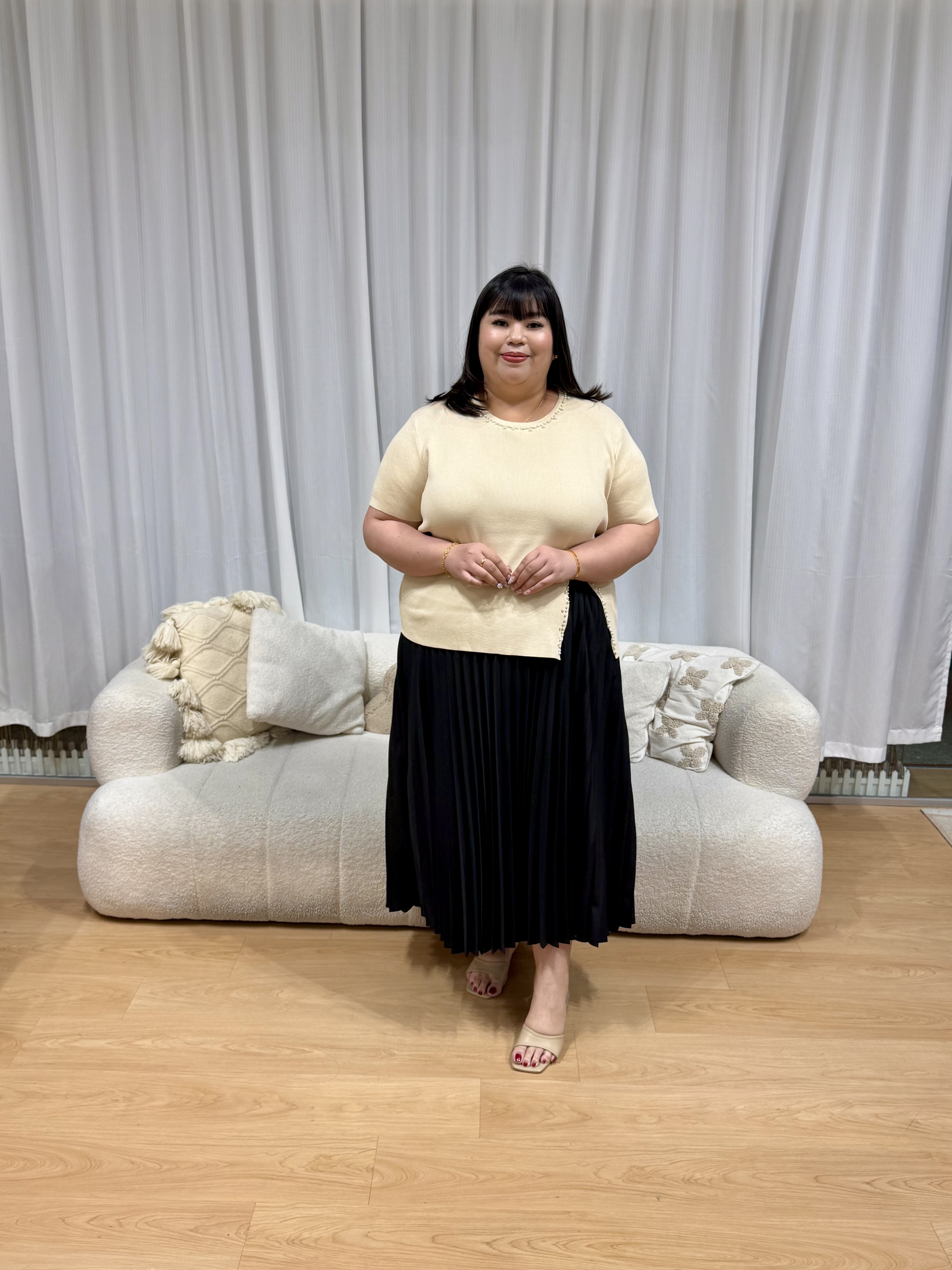 Charly Pearly Cha Knitted Top | Plus Size Top