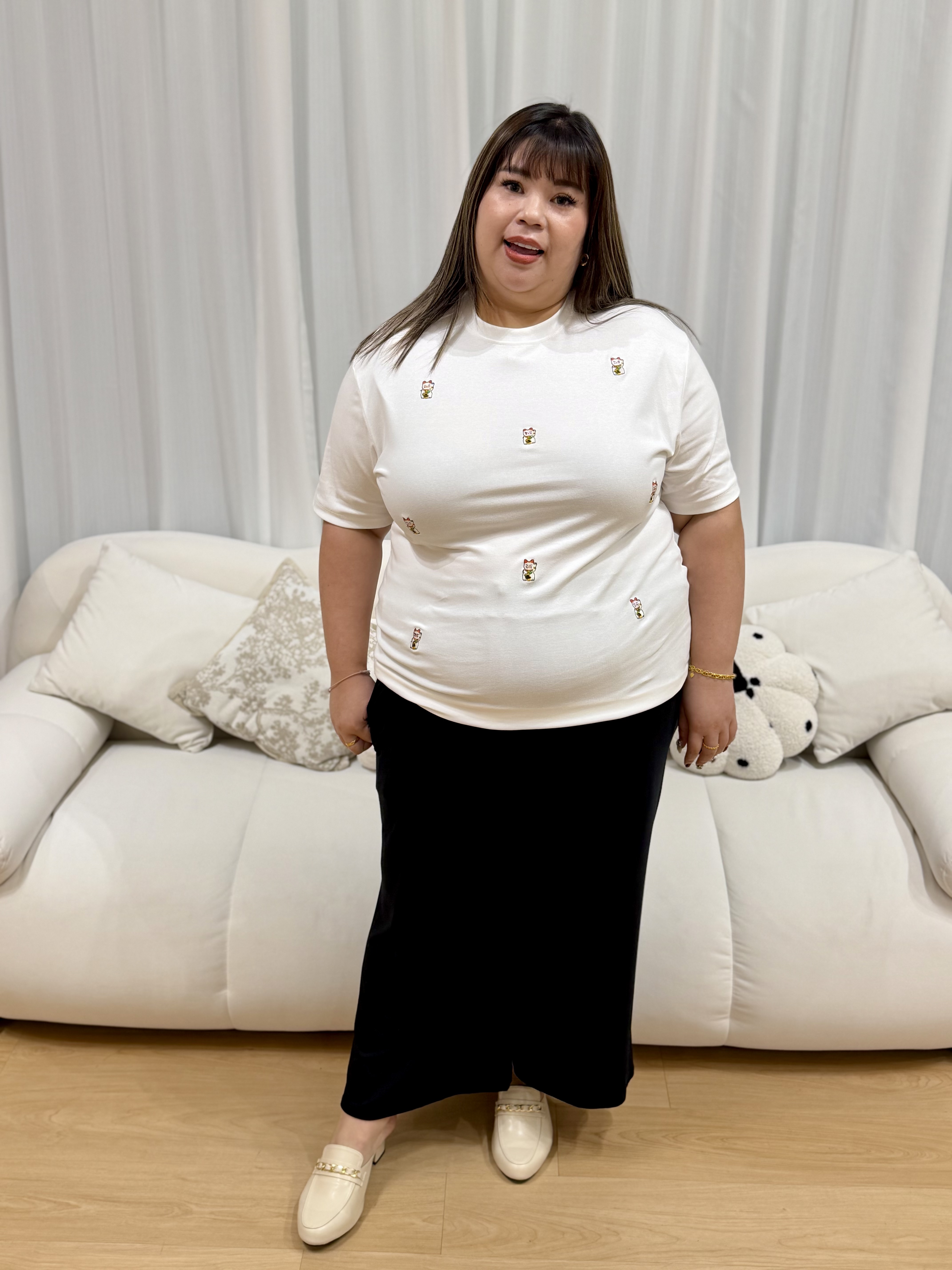 Love+ (Multiple) Maneki-Neko Cat Unisex Premium Cotton Top | Plus Size Top