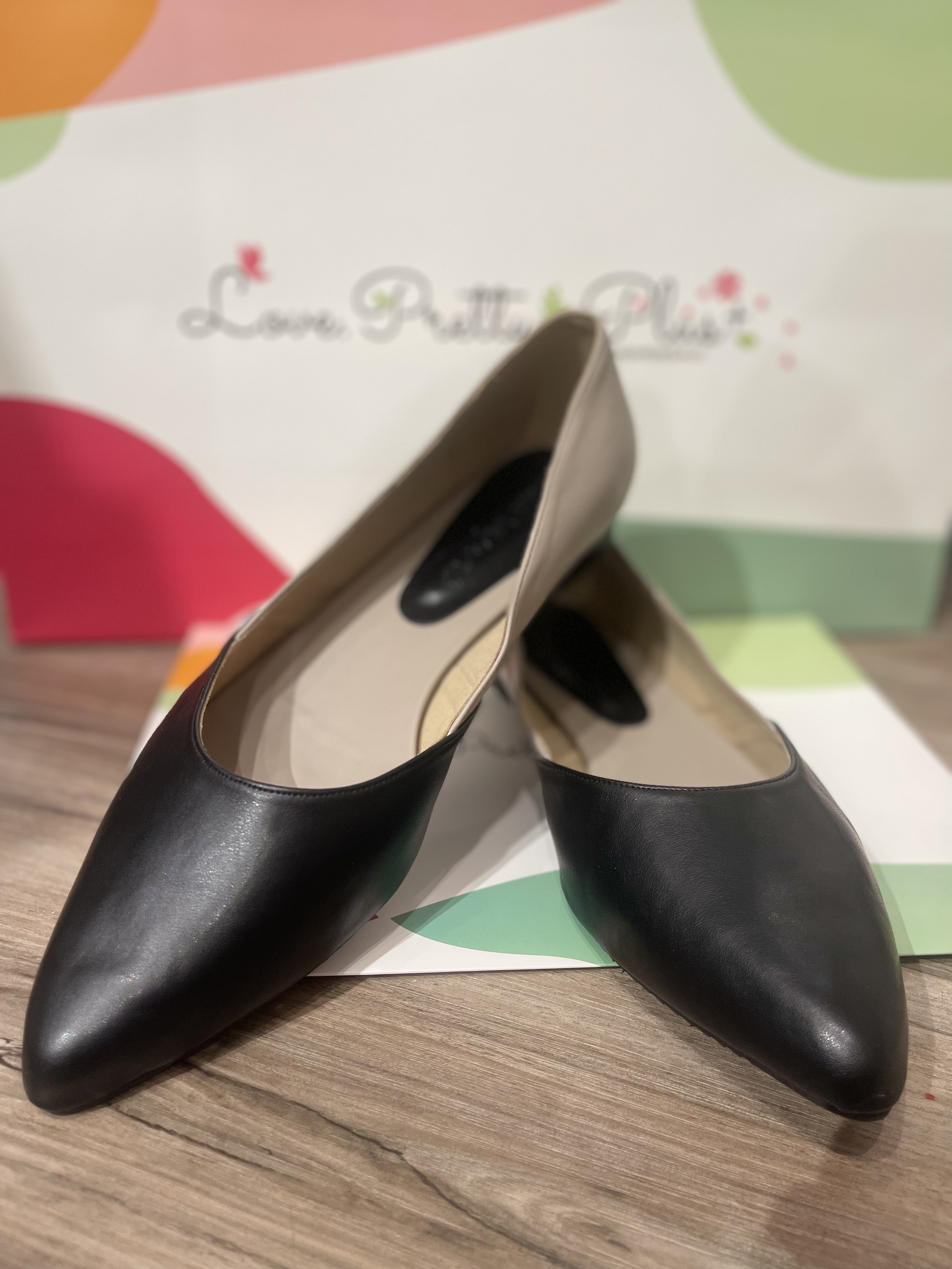 Love+ Black Debbie Duet Flats Shoes |2201| Plus Size Shoes
